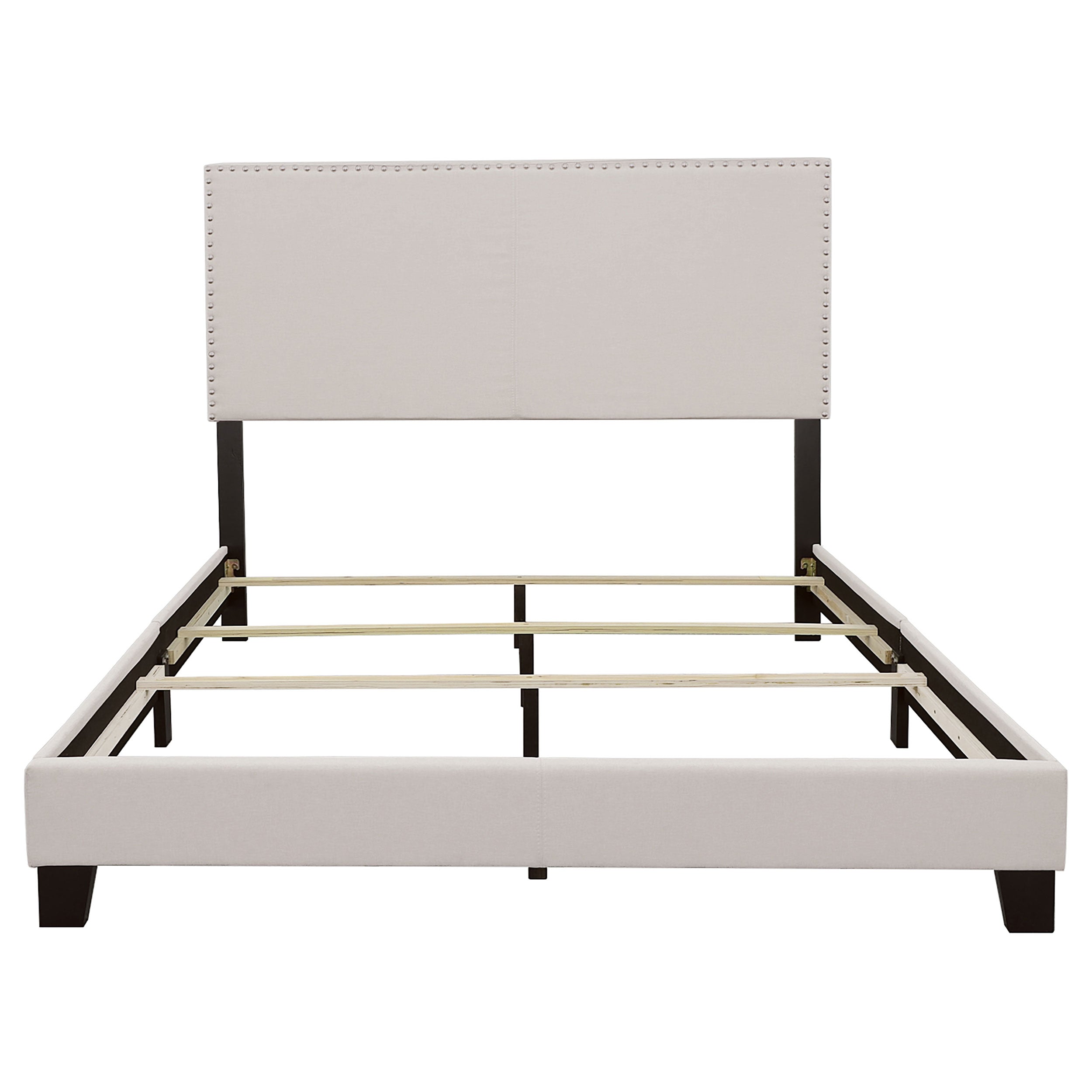 Boyd Upholstered Eastern King Panel Bed Ivory-CoasterEveryday