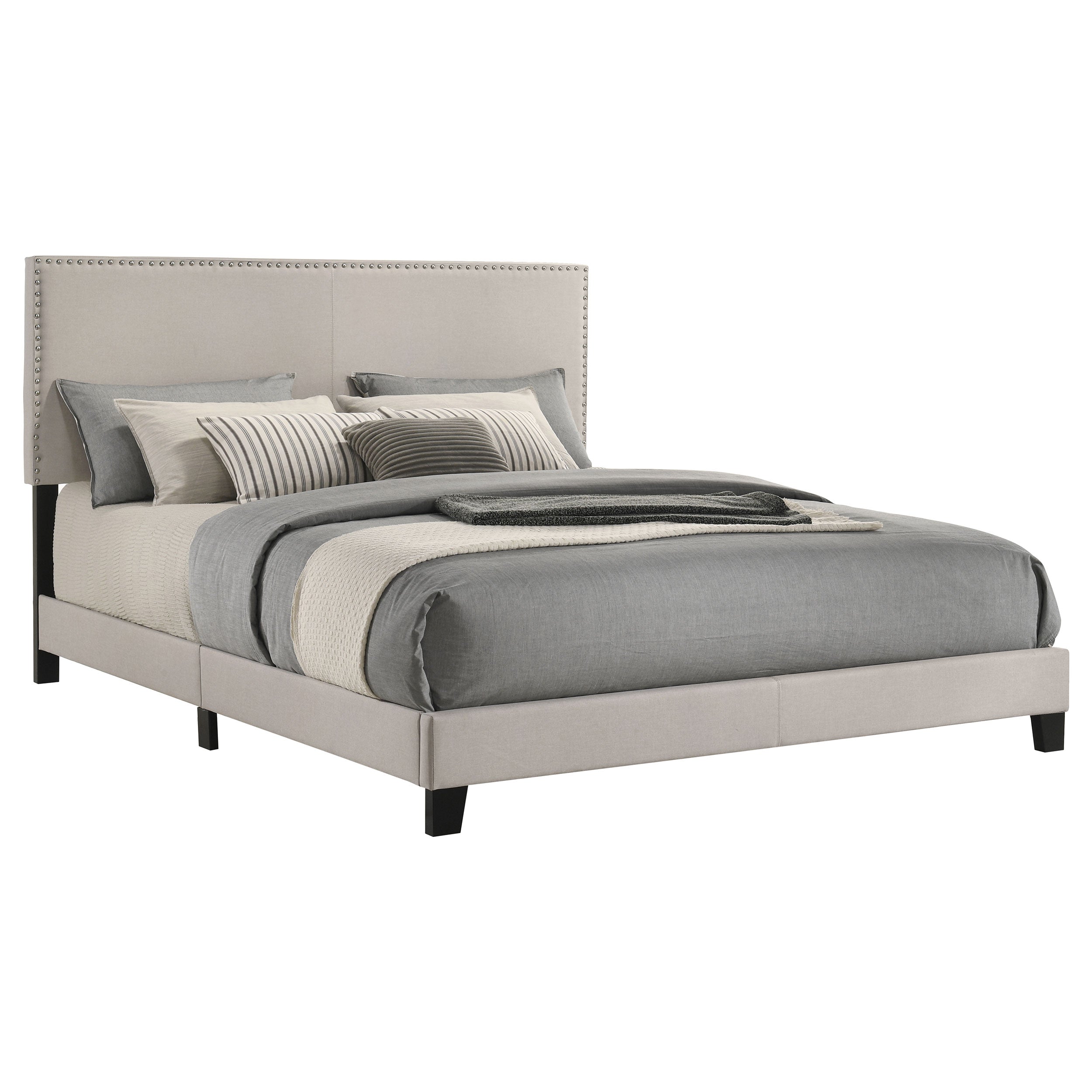 Boyd Upholstered California King Panel Bed Ivory-CoasterEveryday
