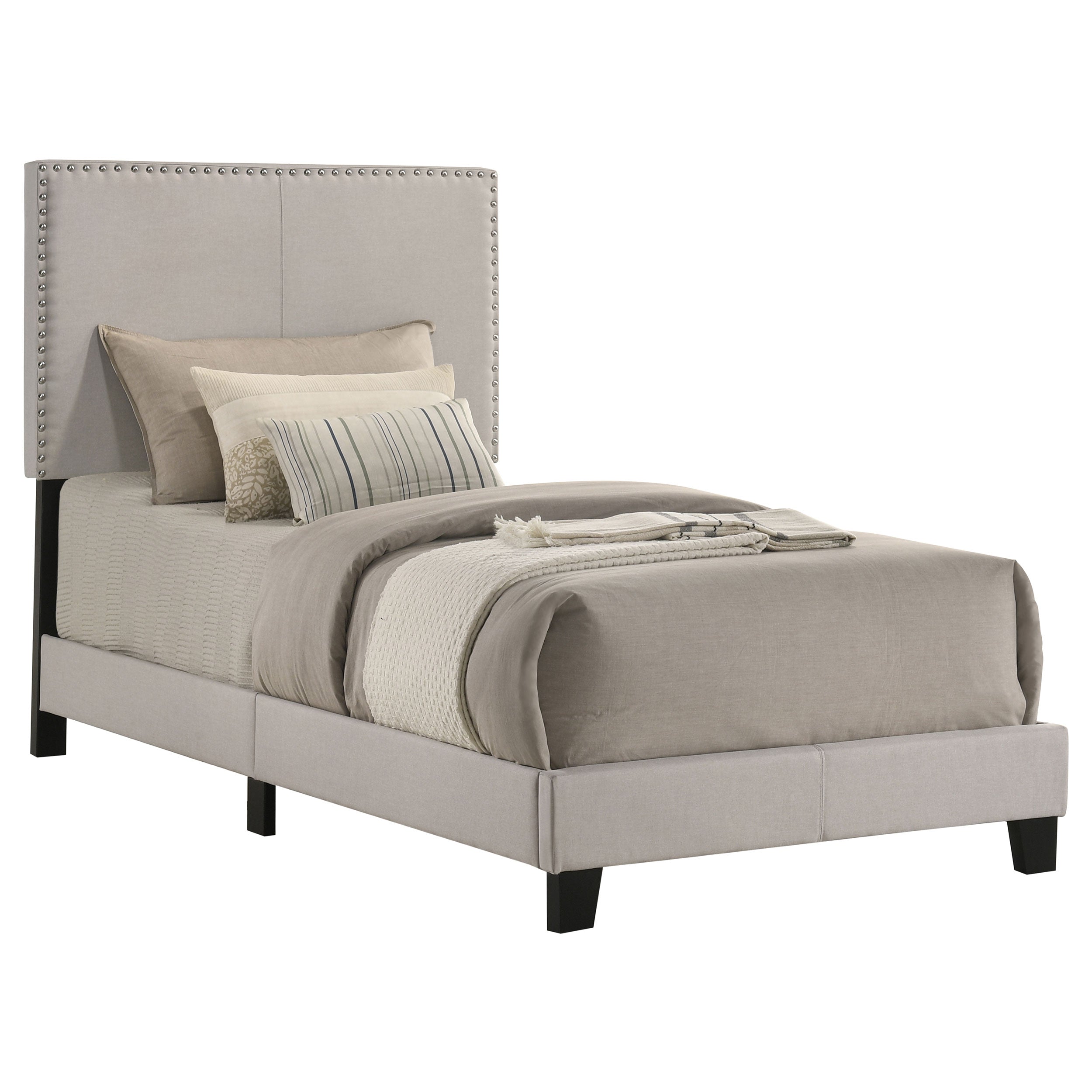 Boyd Upholstered Twin Panel Bed Ivory-CoasterEveryday