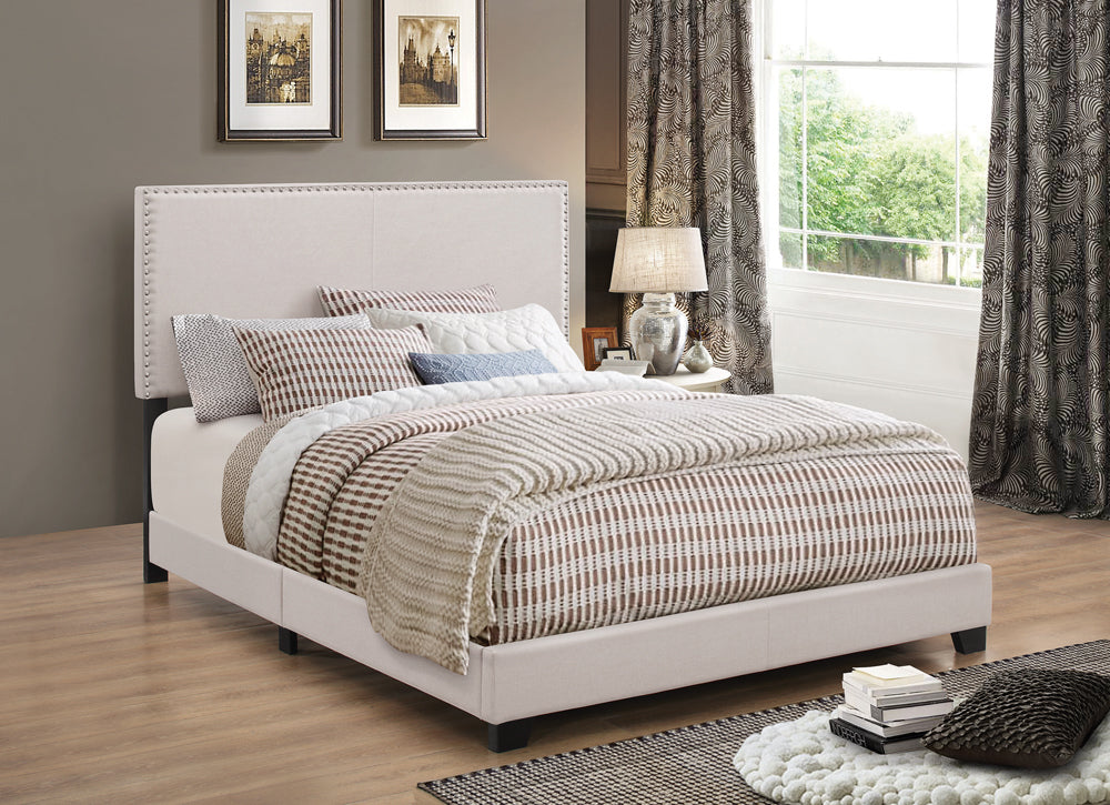 Boyd Upholstered Twin Panel Bed Ivory-CoasterEveryday