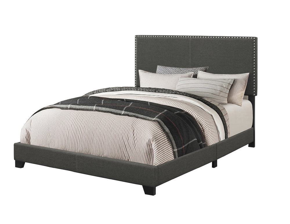 Boyd Upholstered Eastern King Panel Bed Charcoal-CoasterEveryday