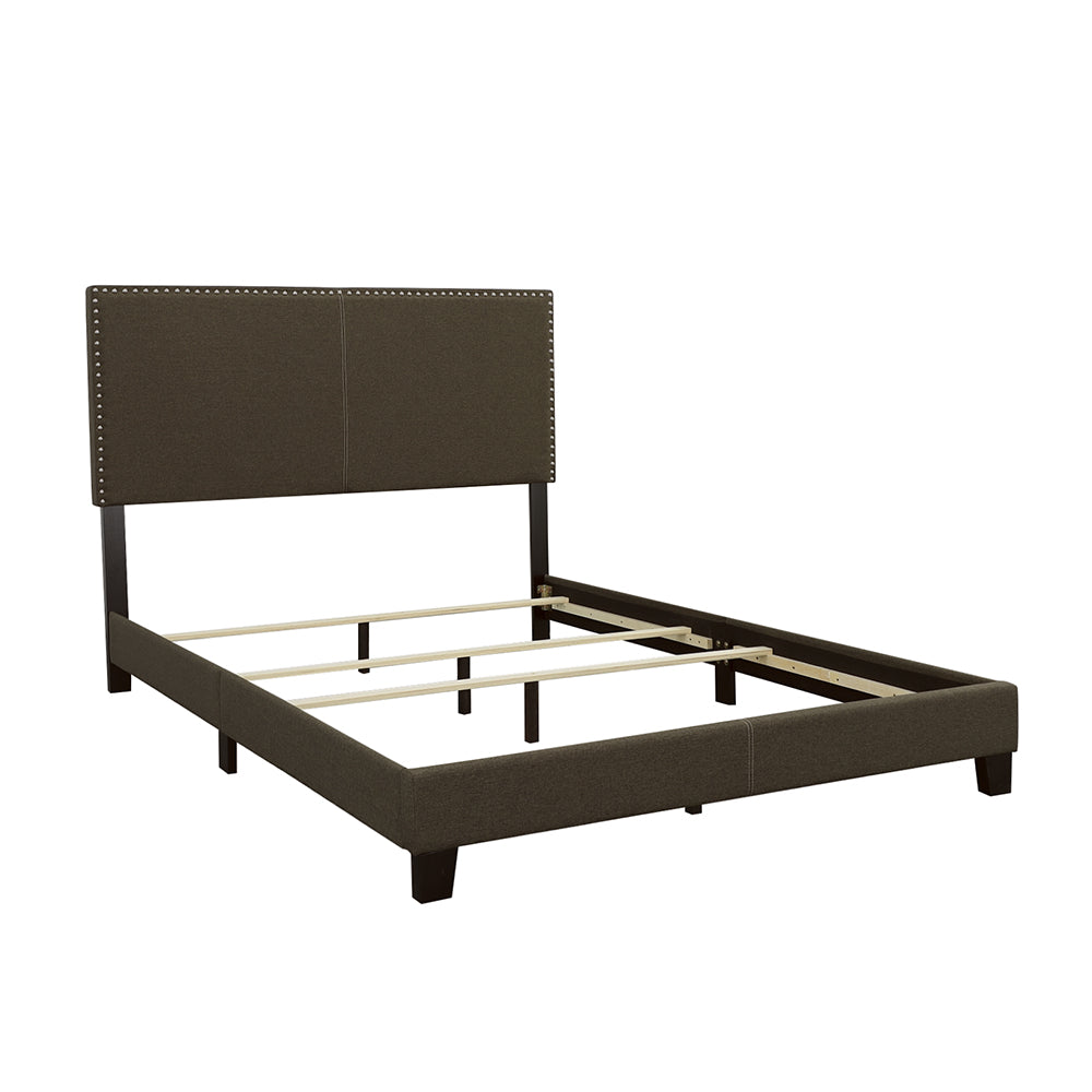 Boyd Upholstered Queen Panel Bed Charcoal-CoasterEveryday