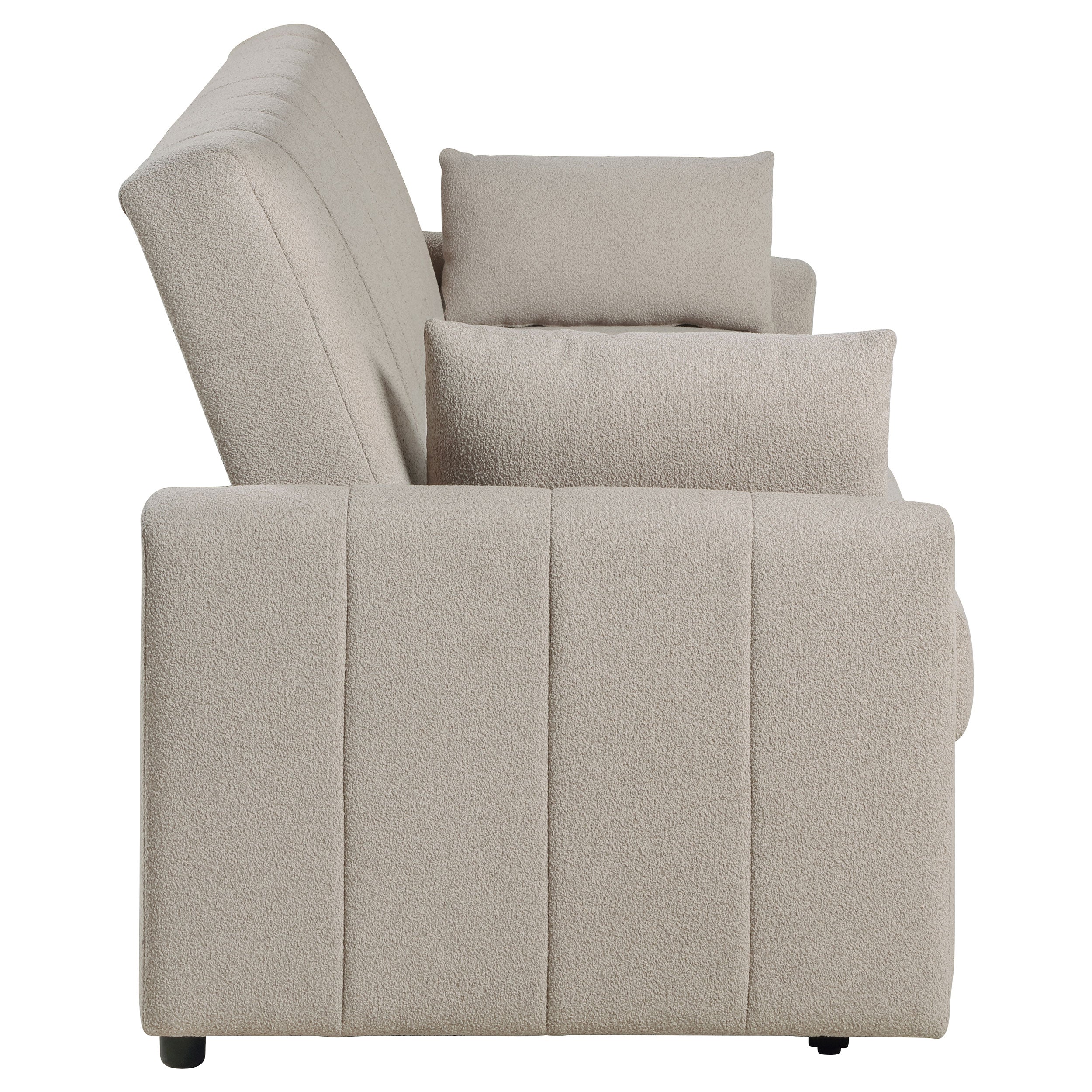 Portland Boucle Upholstered Sleeper Sofa Bed Latte-