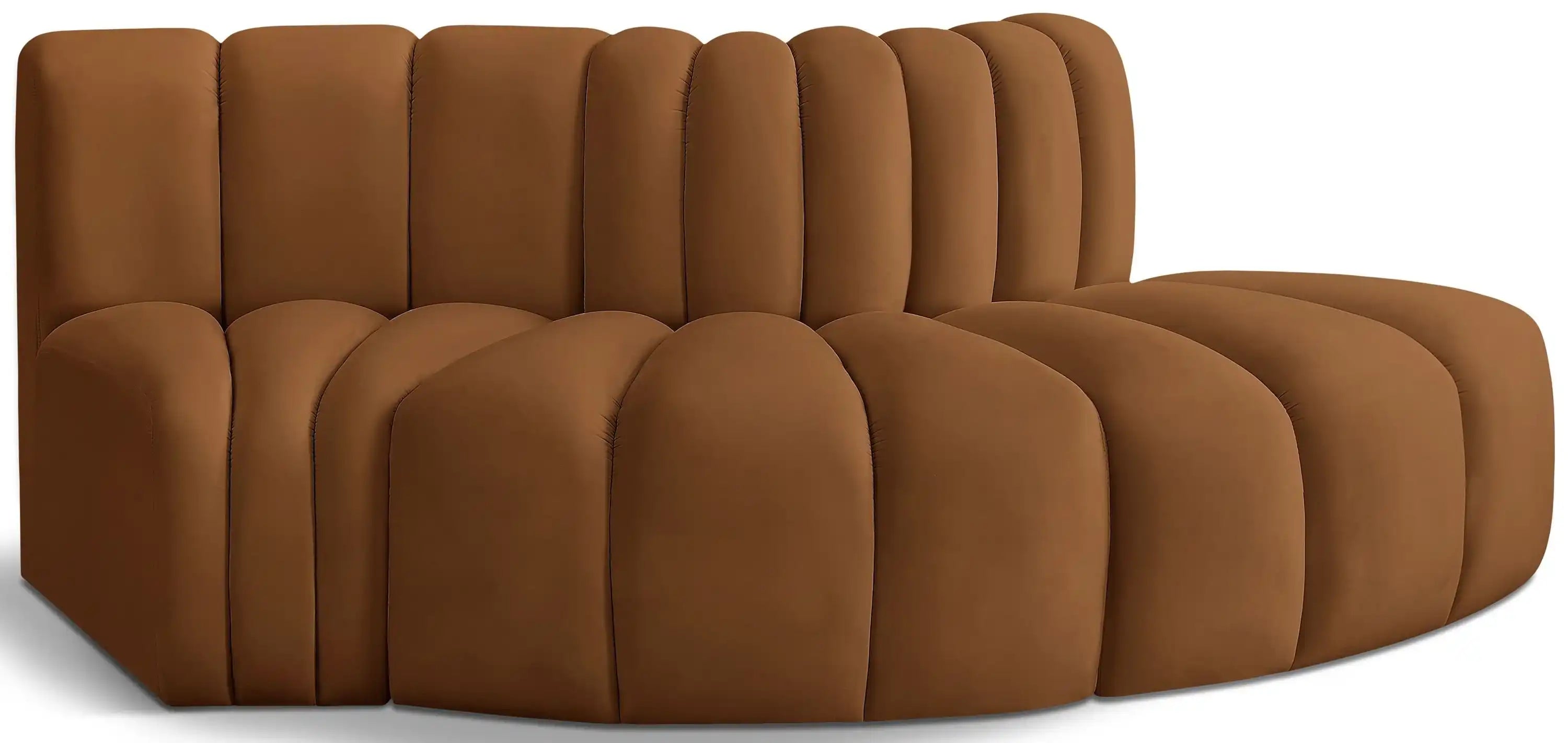 Arc - Velvet 3 Piece Modular Sofa - Saddle - Best Buy Furniture
