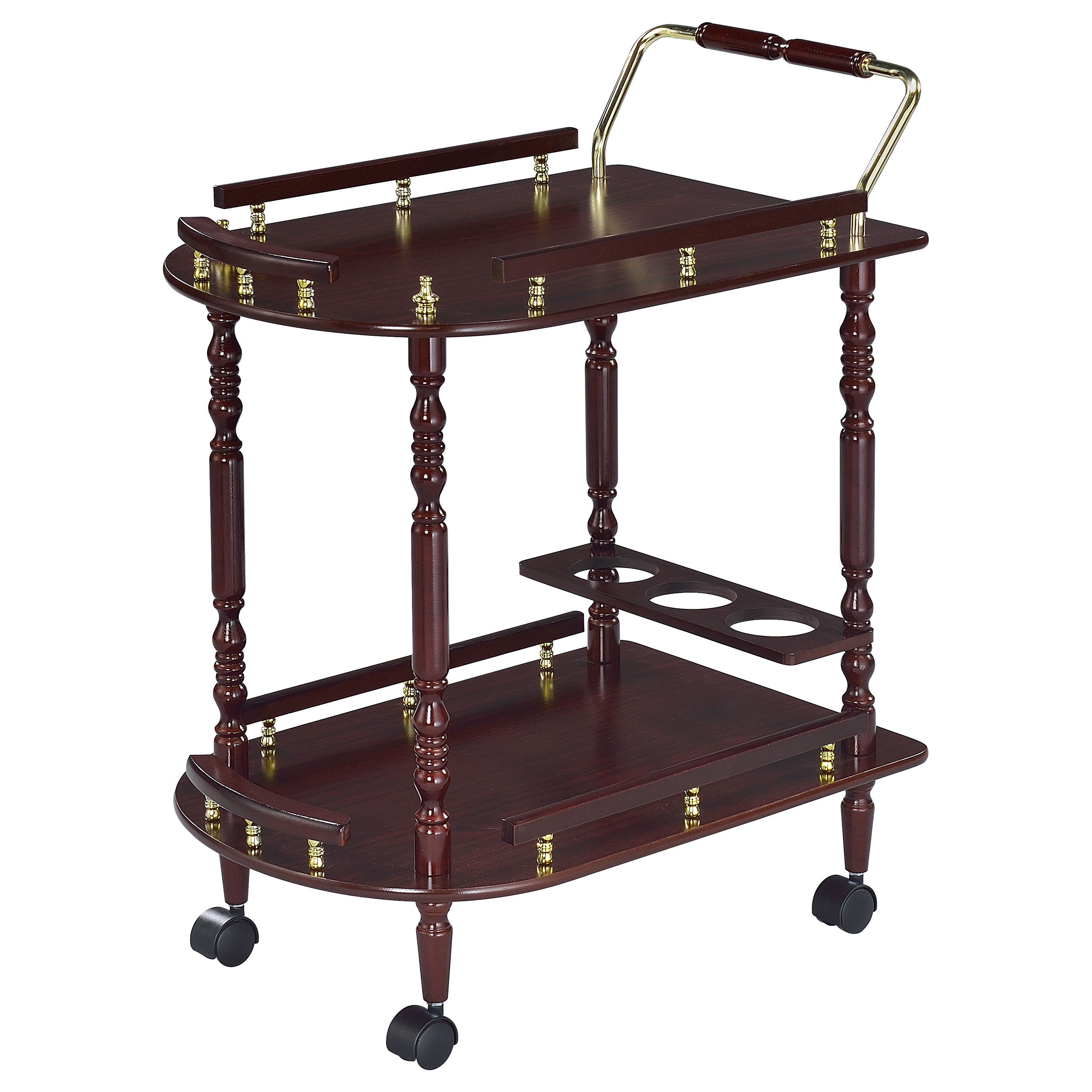 Palmer 2-tier Rectangular Wood Bar Cart Merlot-CoasterEveryday