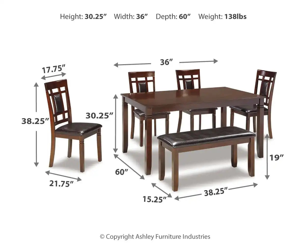 Bennox - Dining Room Table Set (Set of 6) - Brown - Best Buy Furniture