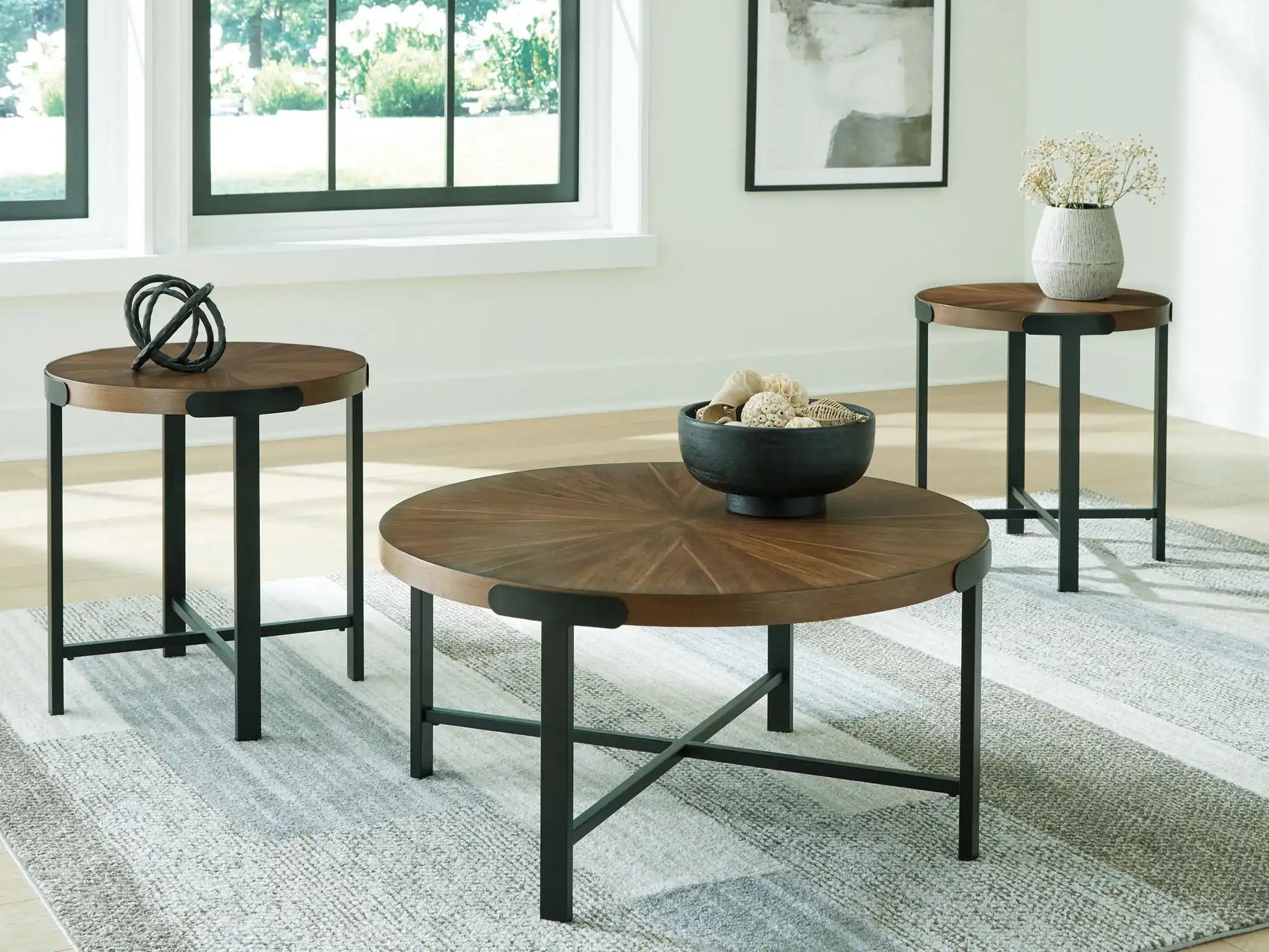 Crosstrail - Occasional Table Set (Set of 3) - Brown - Best Buy Furniture