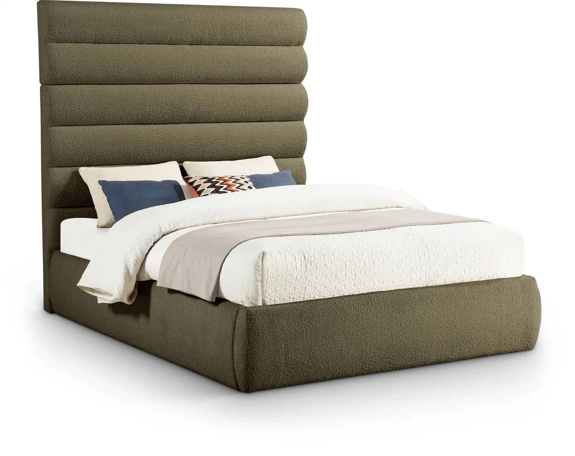 Adam - Boucle Fabric Bed With 70.5" Headboard - Best Buy Furniture