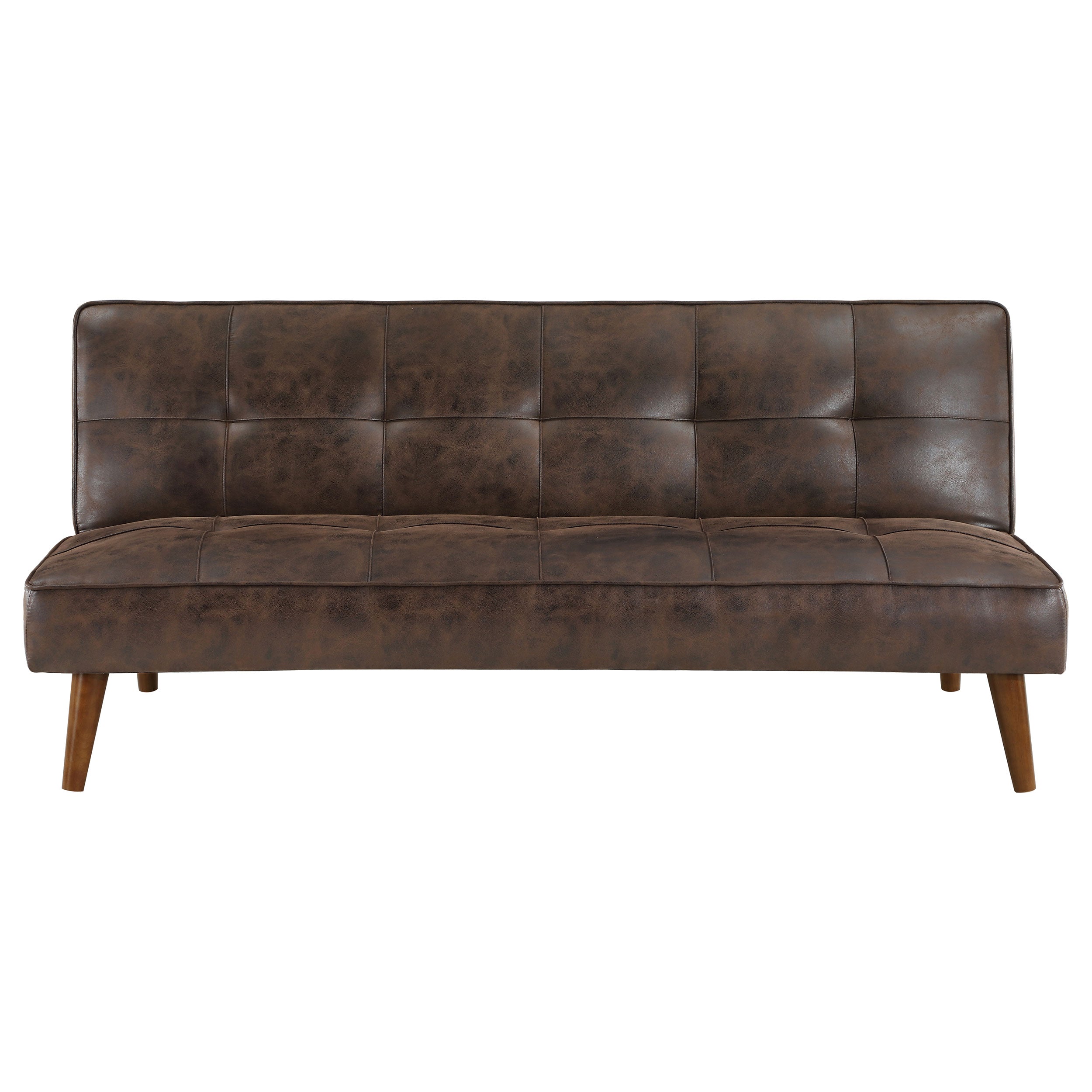 Jenson Upholstered Tufted Convertible Sofa Bed Dark Coffee-