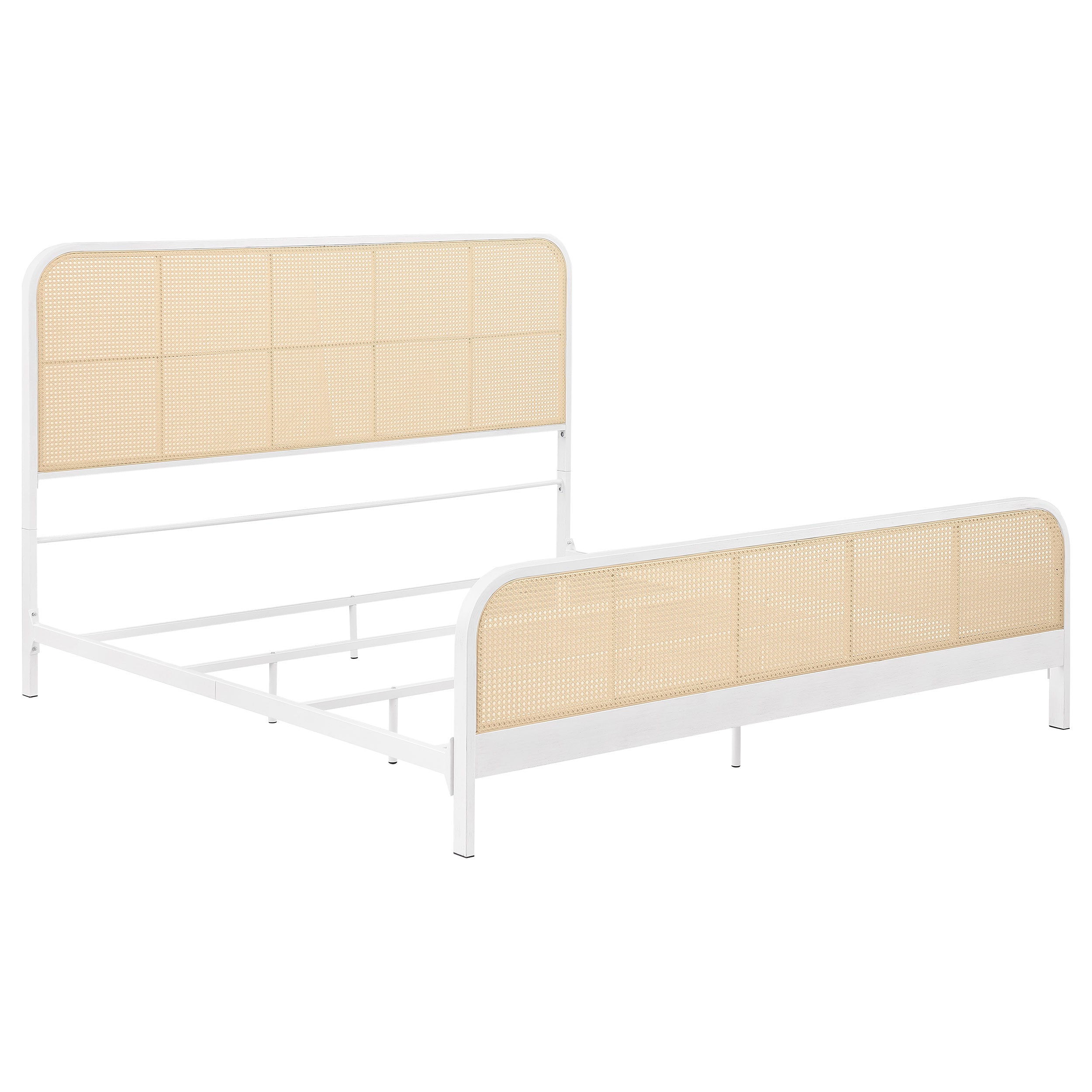 Lanewood Open Cane Webbing Metal Eastern King Bed White-