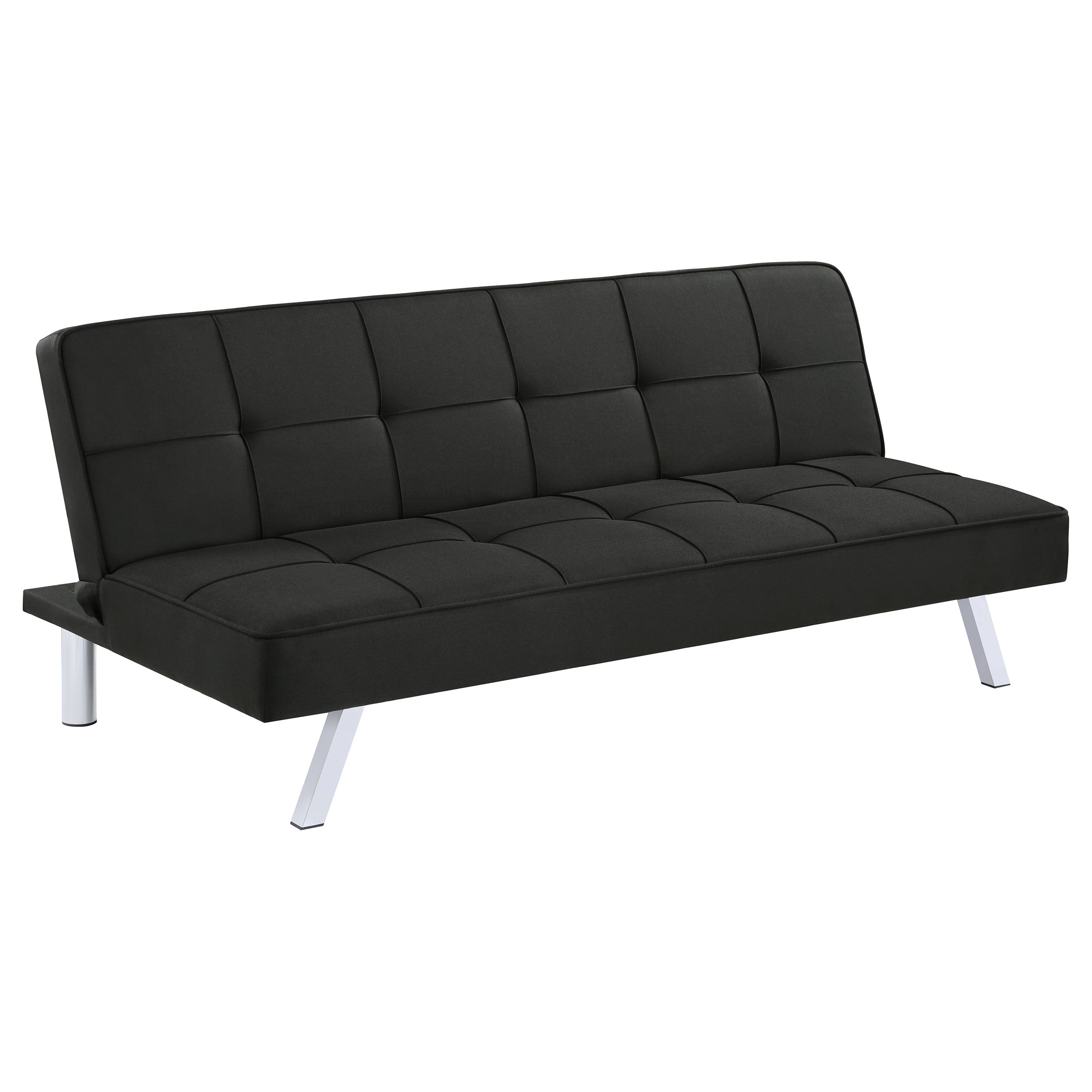 Joel Upholstered Tufted Convertible Sofa Bed Black-CoasterEveryday