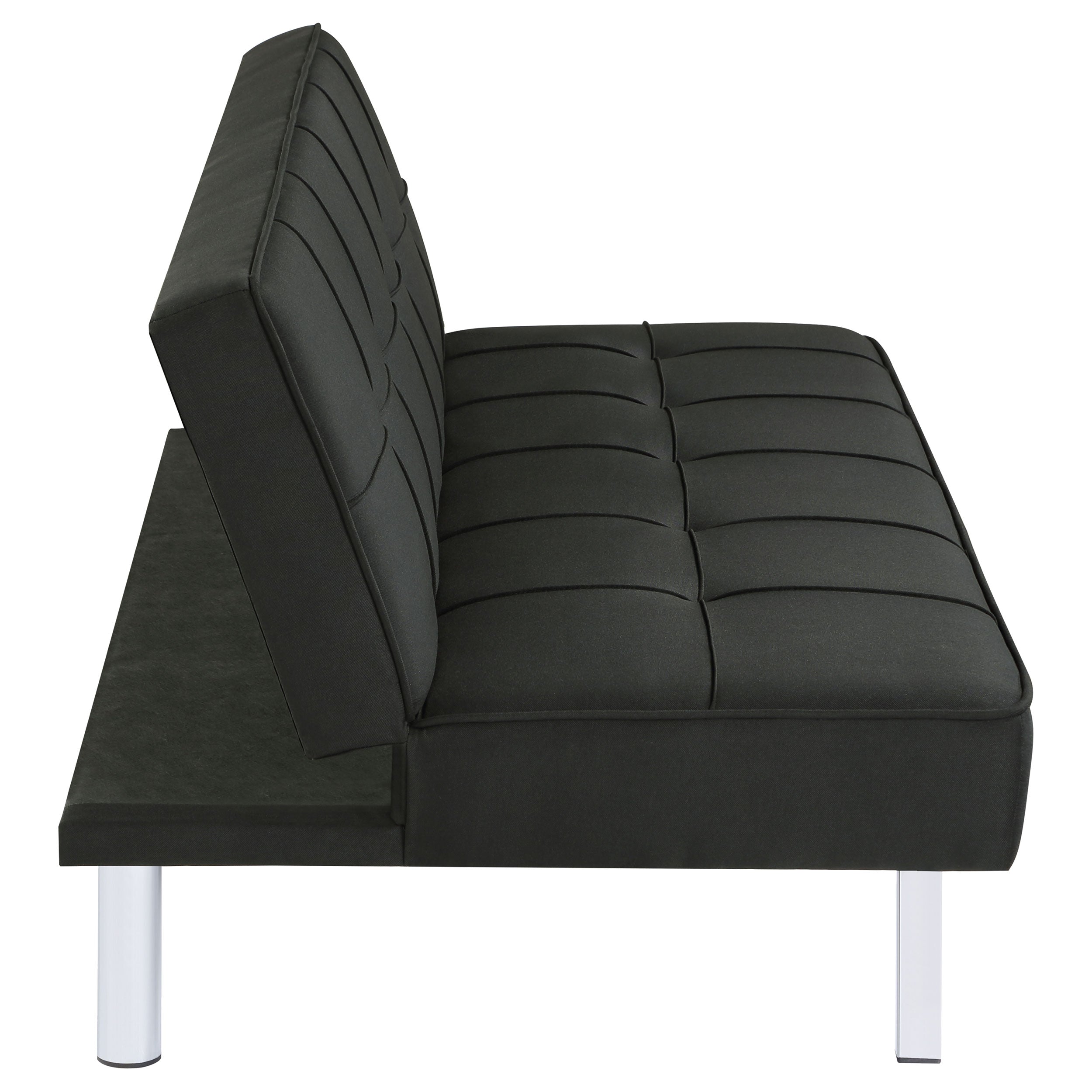 Joel Upholstered Tufted Convertible Sofa Bed Black-CoasterEveryday