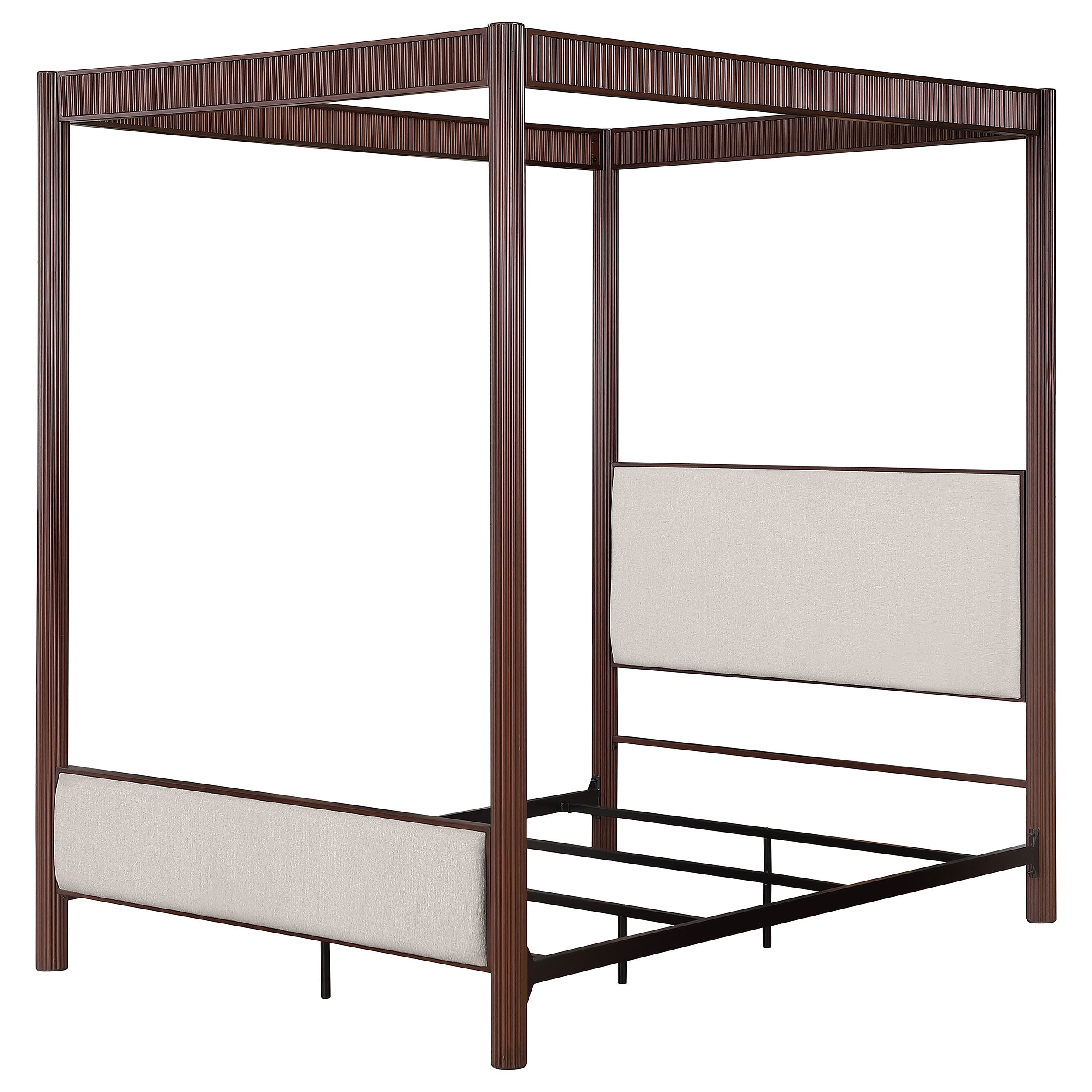 Zimmerlee 89-inch Metal Eastern King Canopy Bed Rust Brown-