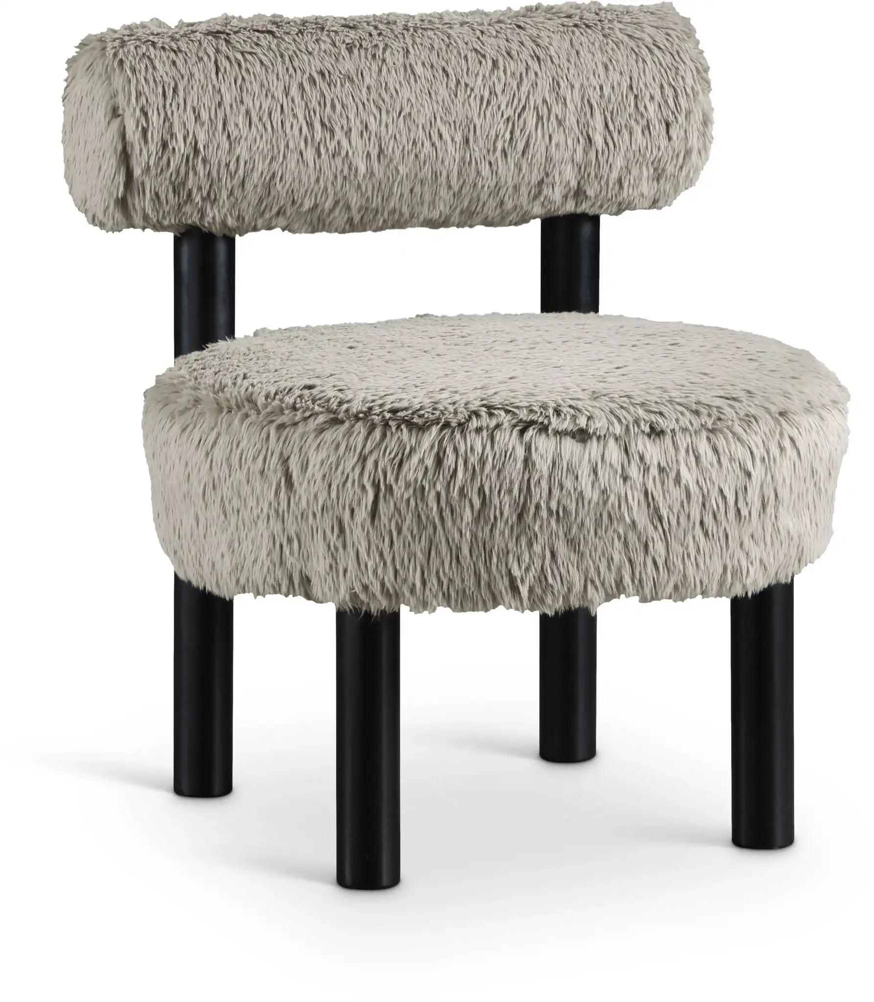 Ambre - Vegan Shearling Fabric Upholstered Accent Chair - Taupe - Best Buy Furniture