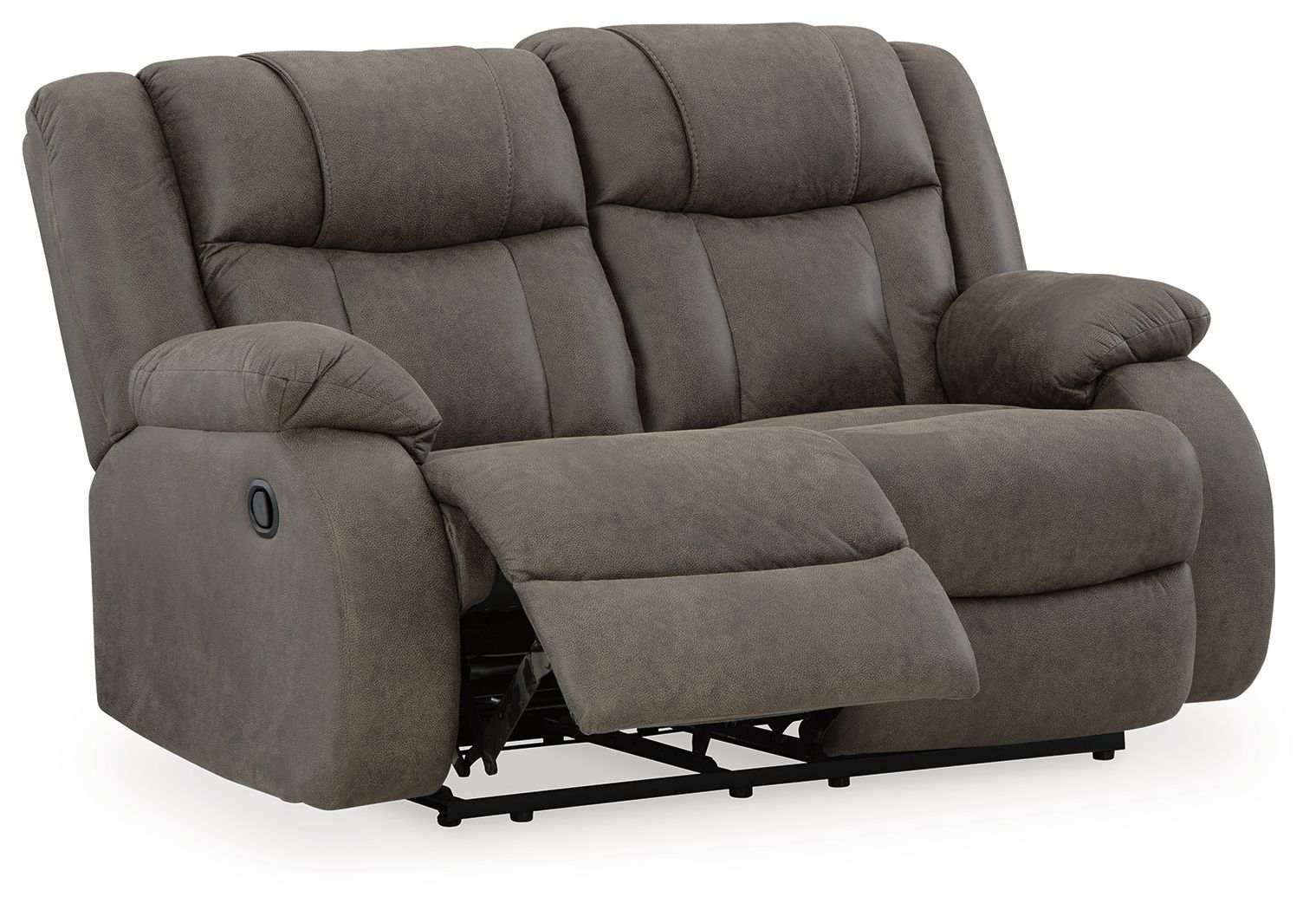 First Base - Reclining Loveseat - Gunmetal - Best Buy Furniture