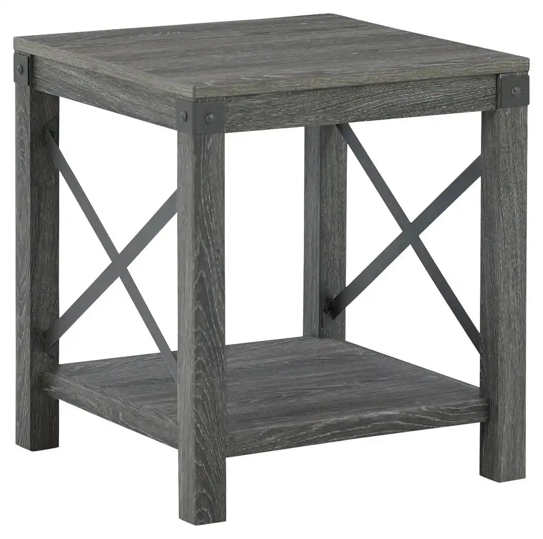 Freedan - Square End Table - Grayish Brown - Best Buy Furniture