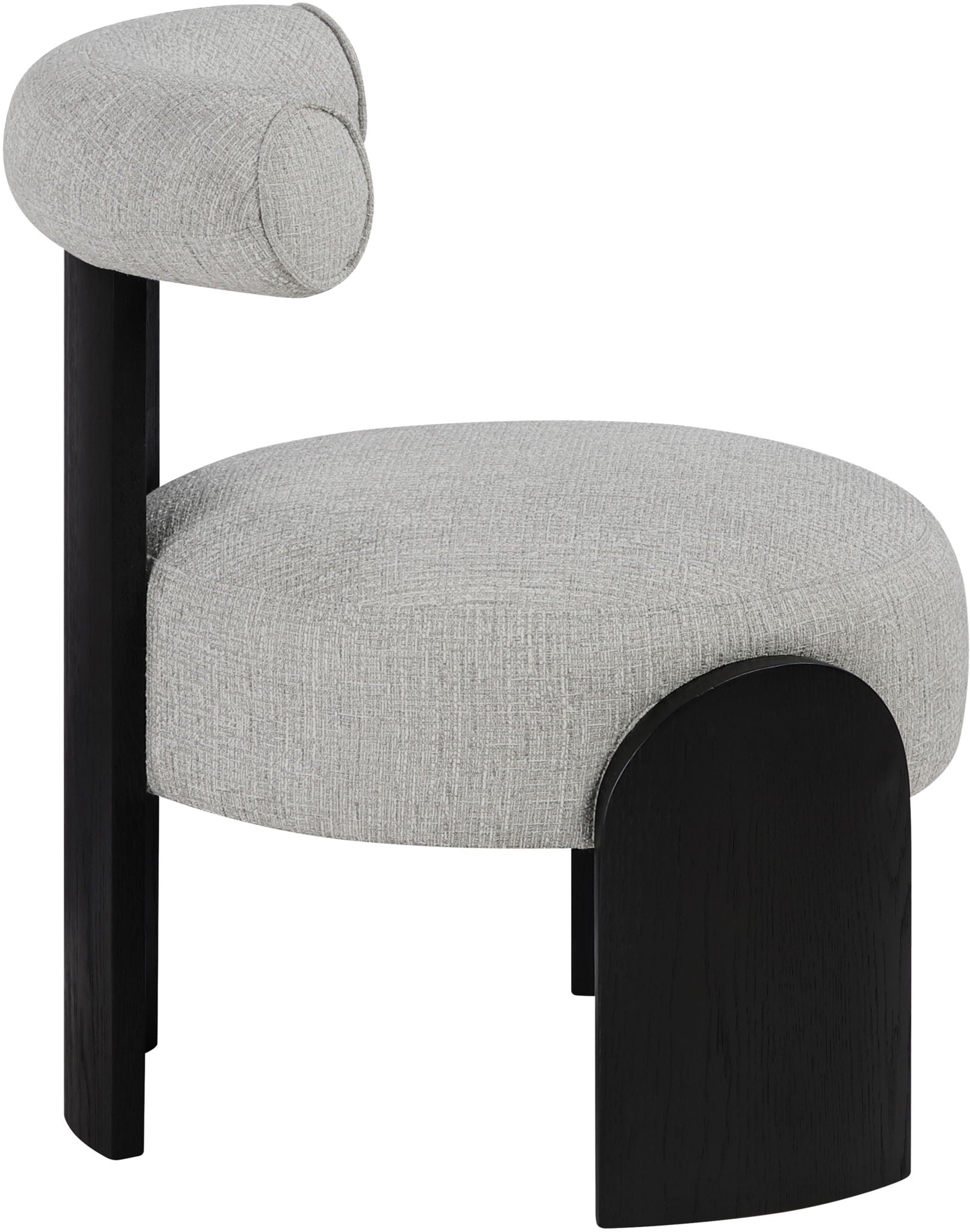 Calder - Linen Textured Fabric Upholstered Accent Chair - Painted Black Base