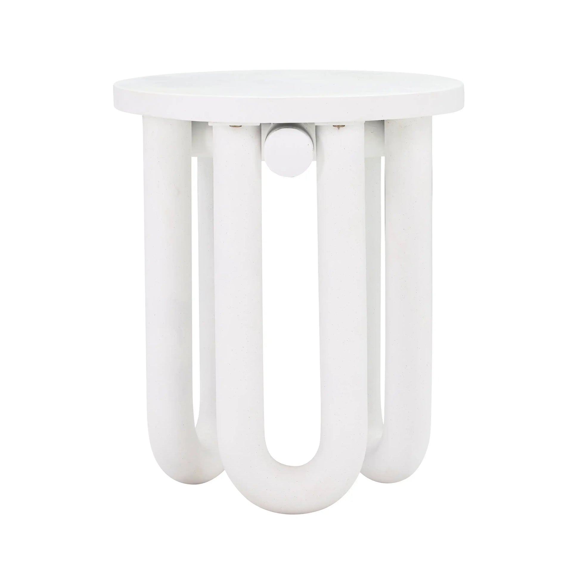 Tildy - Concrete Side Table - White - Best Buy Furniture