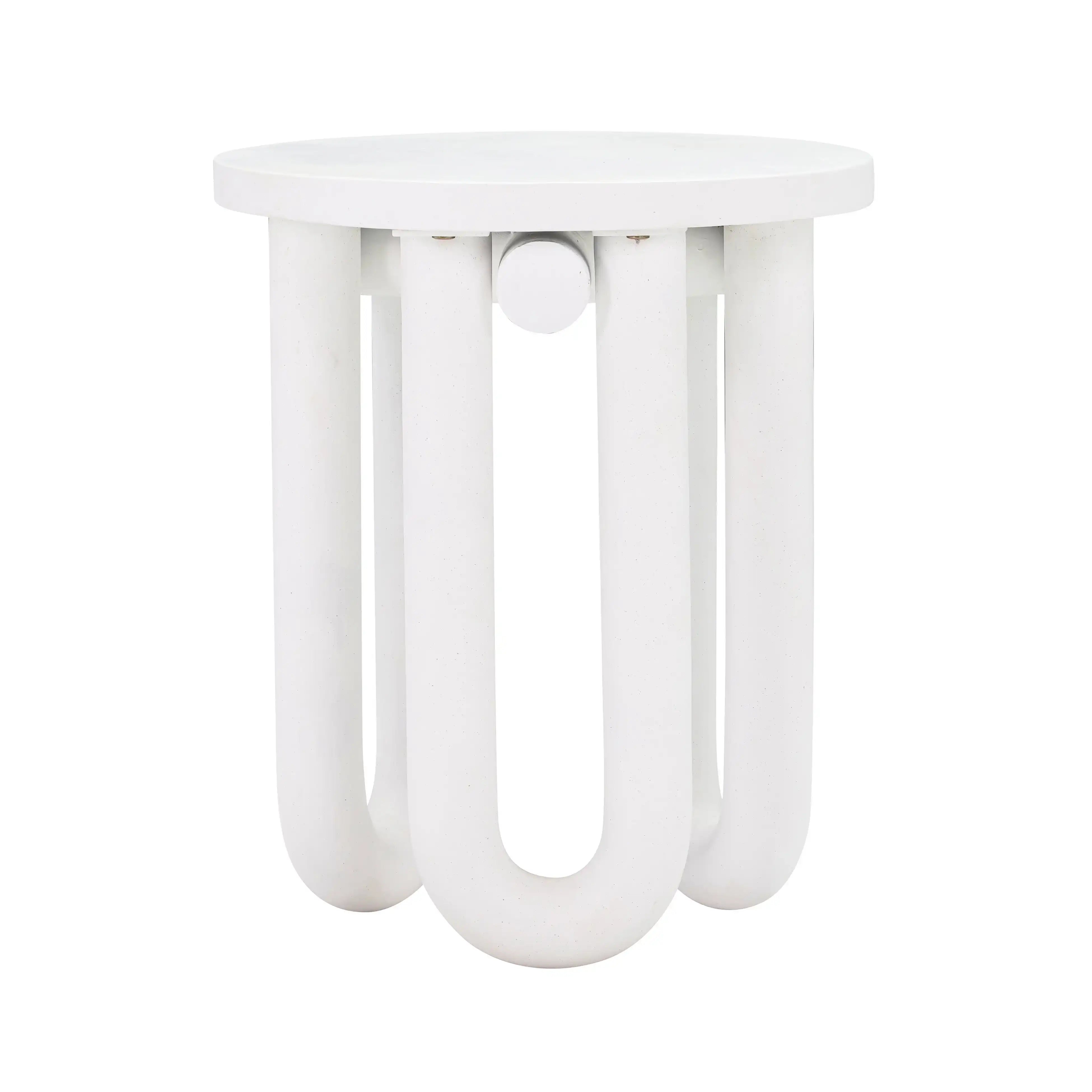 Tildy - Concrete Side Table - White - Best Buy Furniture