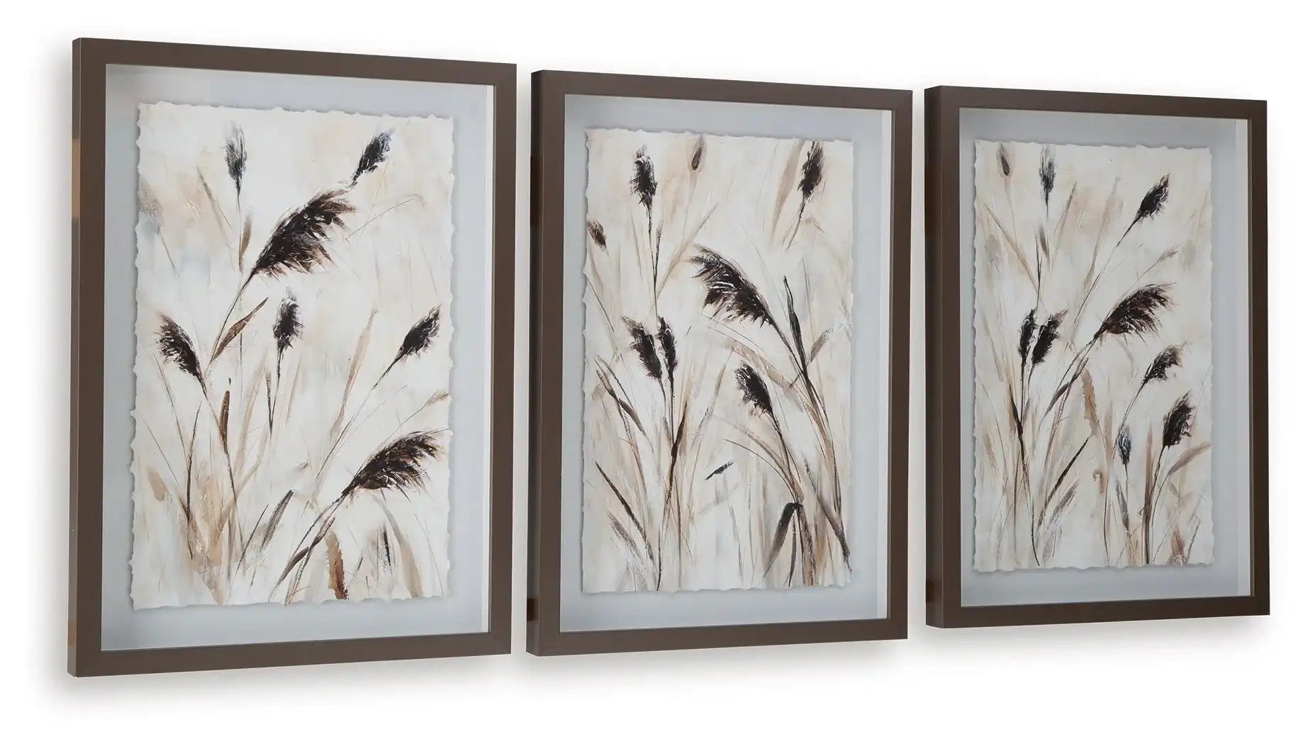 Honslow - Wall Art Set (Set of 3) - Brown / Black / White - Best Buy Furniture
