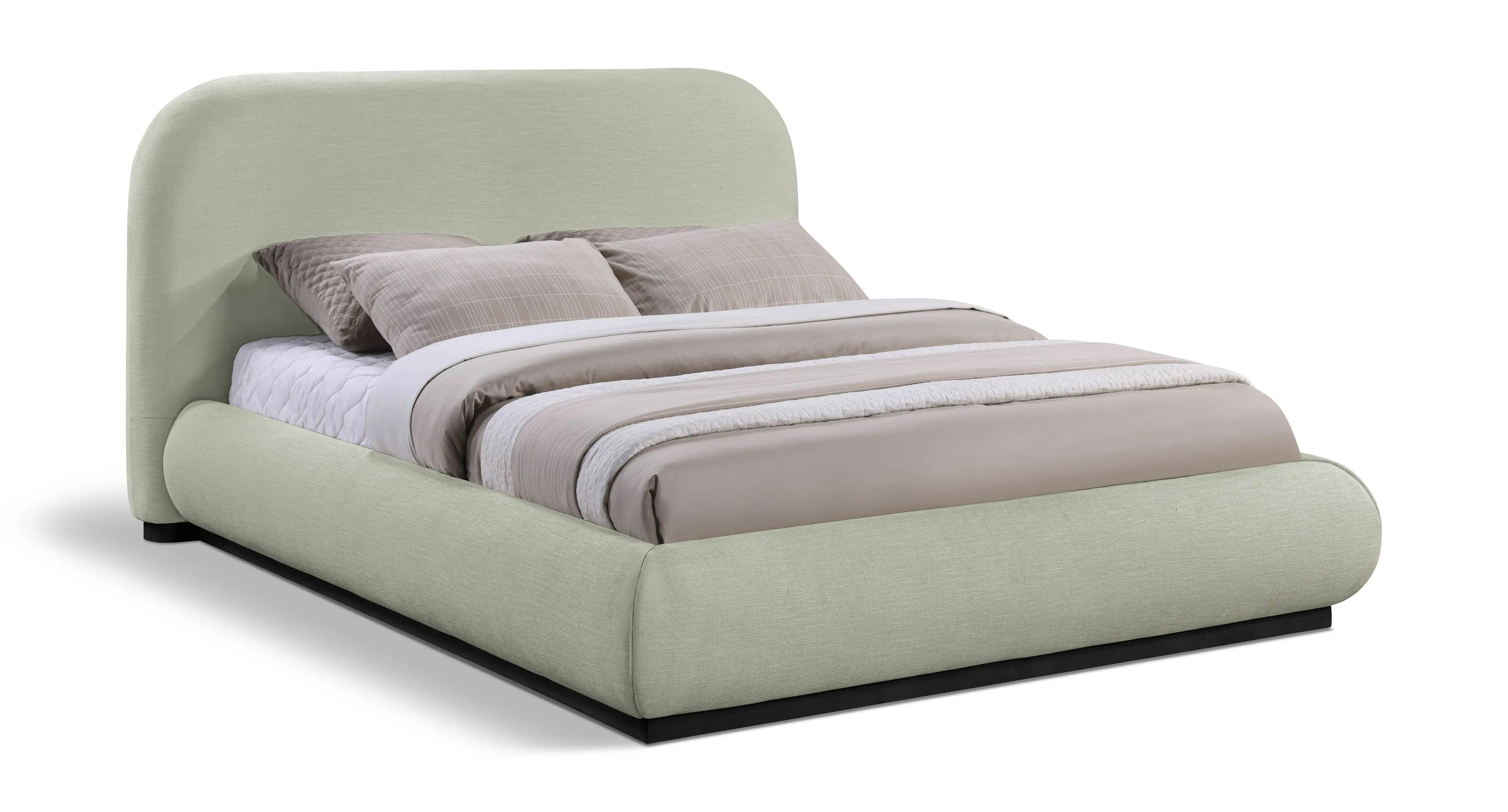 Vaughn - Chenille Bed With Black Base - Best Buy Furniture