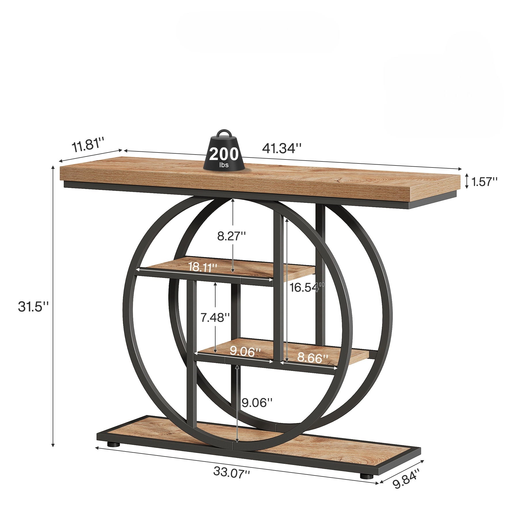 Console Table With 4 Tier Design For Living Hallway
