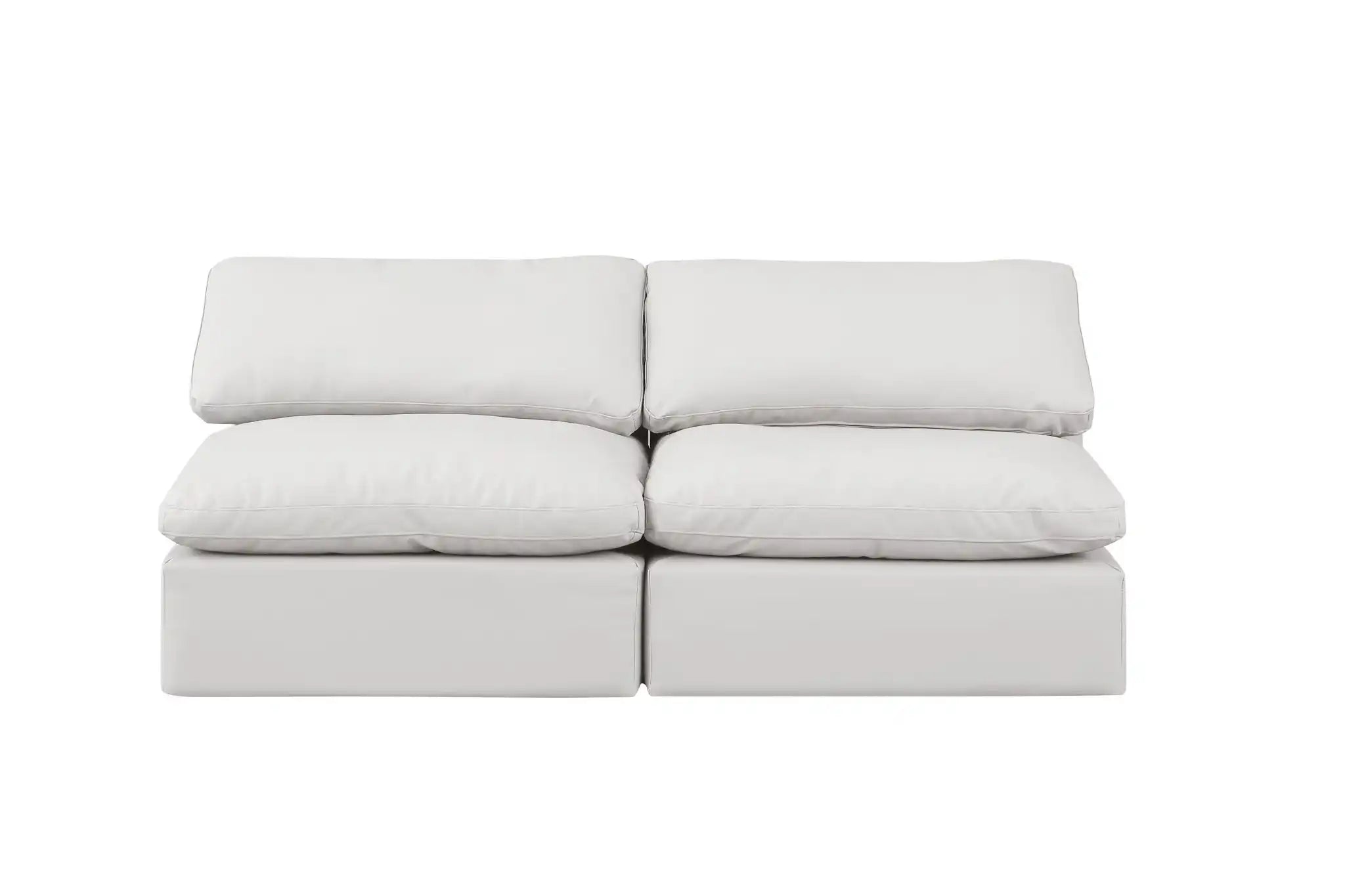 Indulge - Faux Leather 2 Seat Modular Armless Sofa
