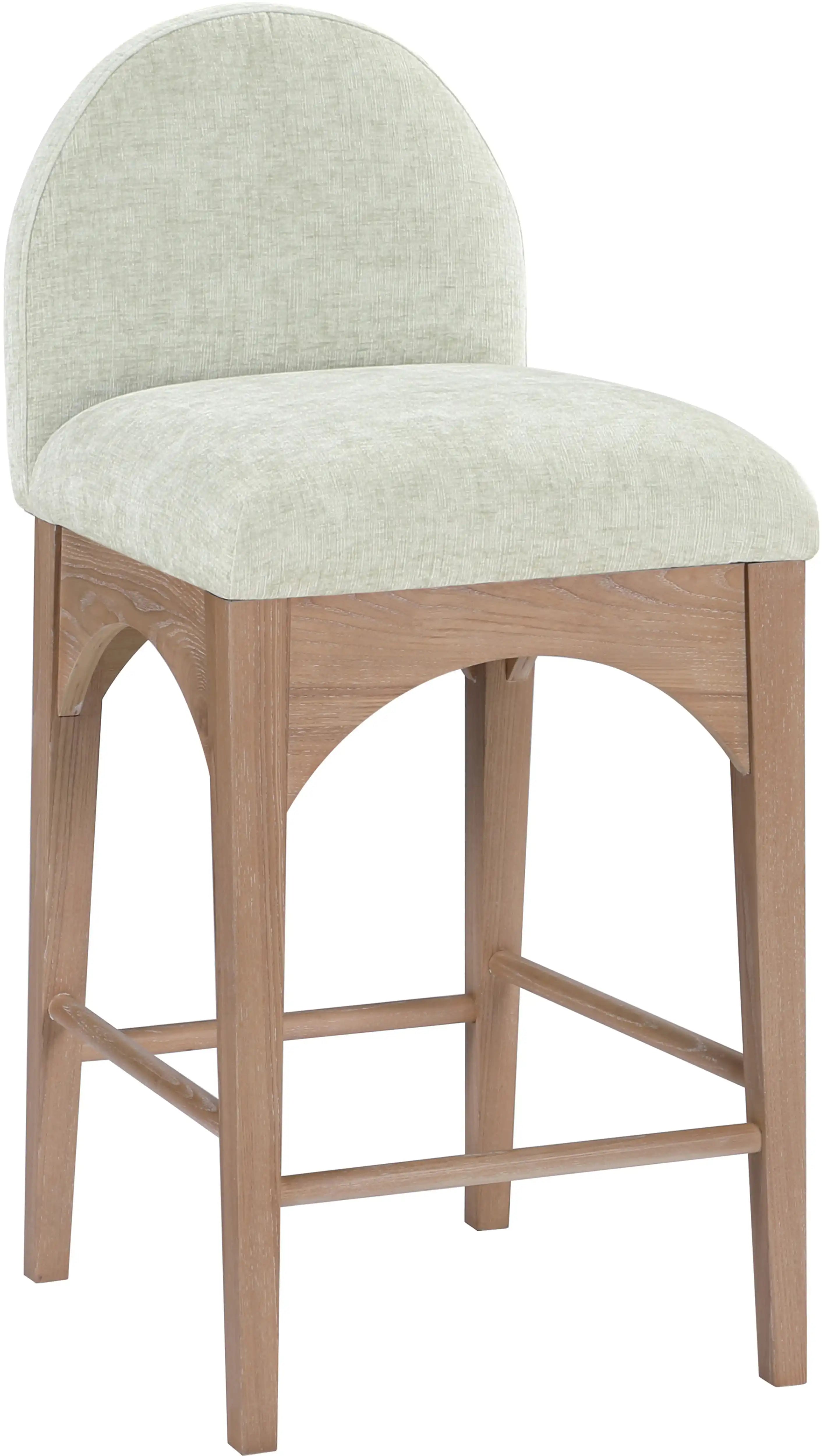 Waldorf - Chenille Stool With Natural Legs - Best Buy Furniture