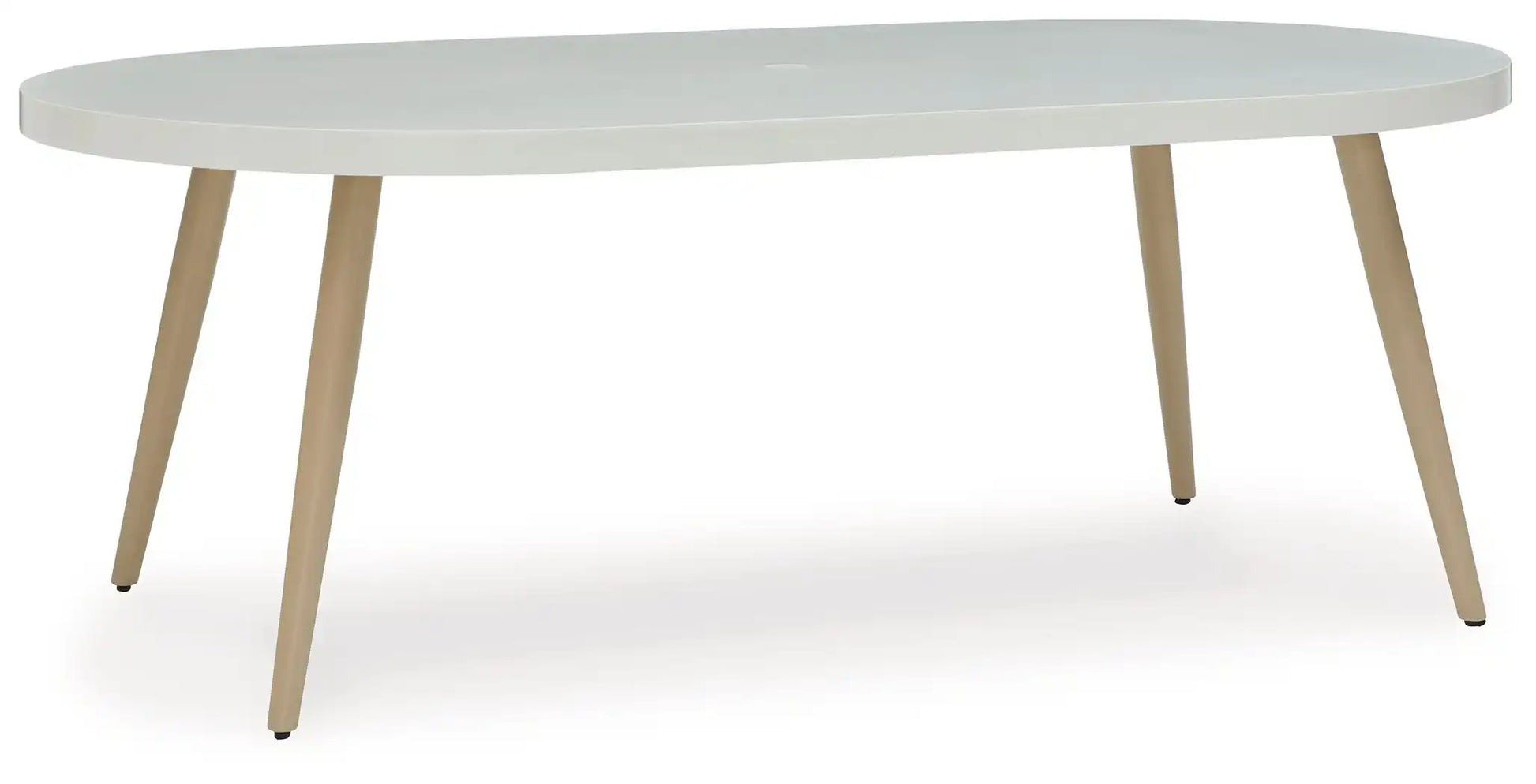 Seton Creek - Oval Dining Table With Umb Opt - White - Best Buy Furniture
