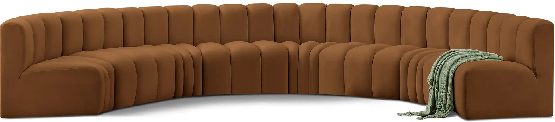 Arc - Velvet 8 Piece U-Shaped Modular Sofa - Saddle - Best Buy Furniture