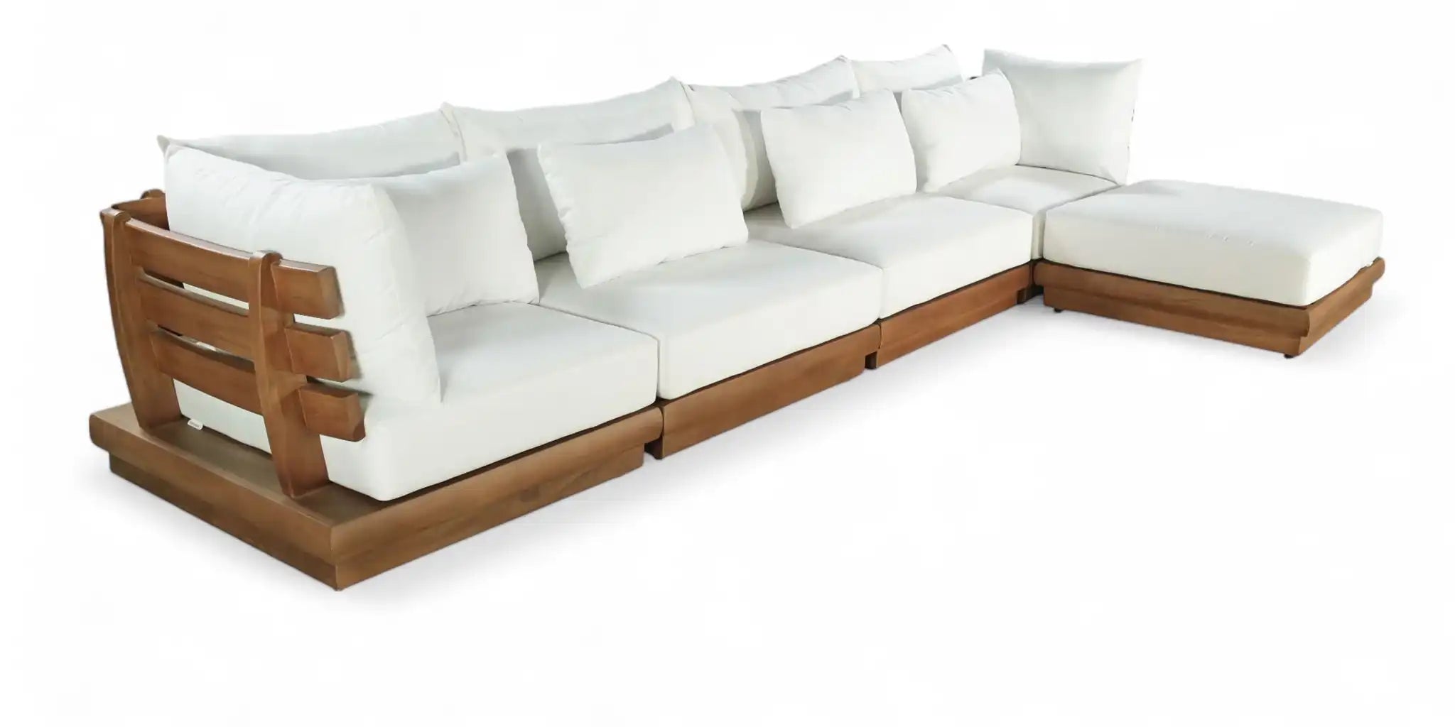 Mirella - 5 Piece Water Resistant Fabric Upholstered Outdoor Patio Modular Sectional - Best Buy Furniture