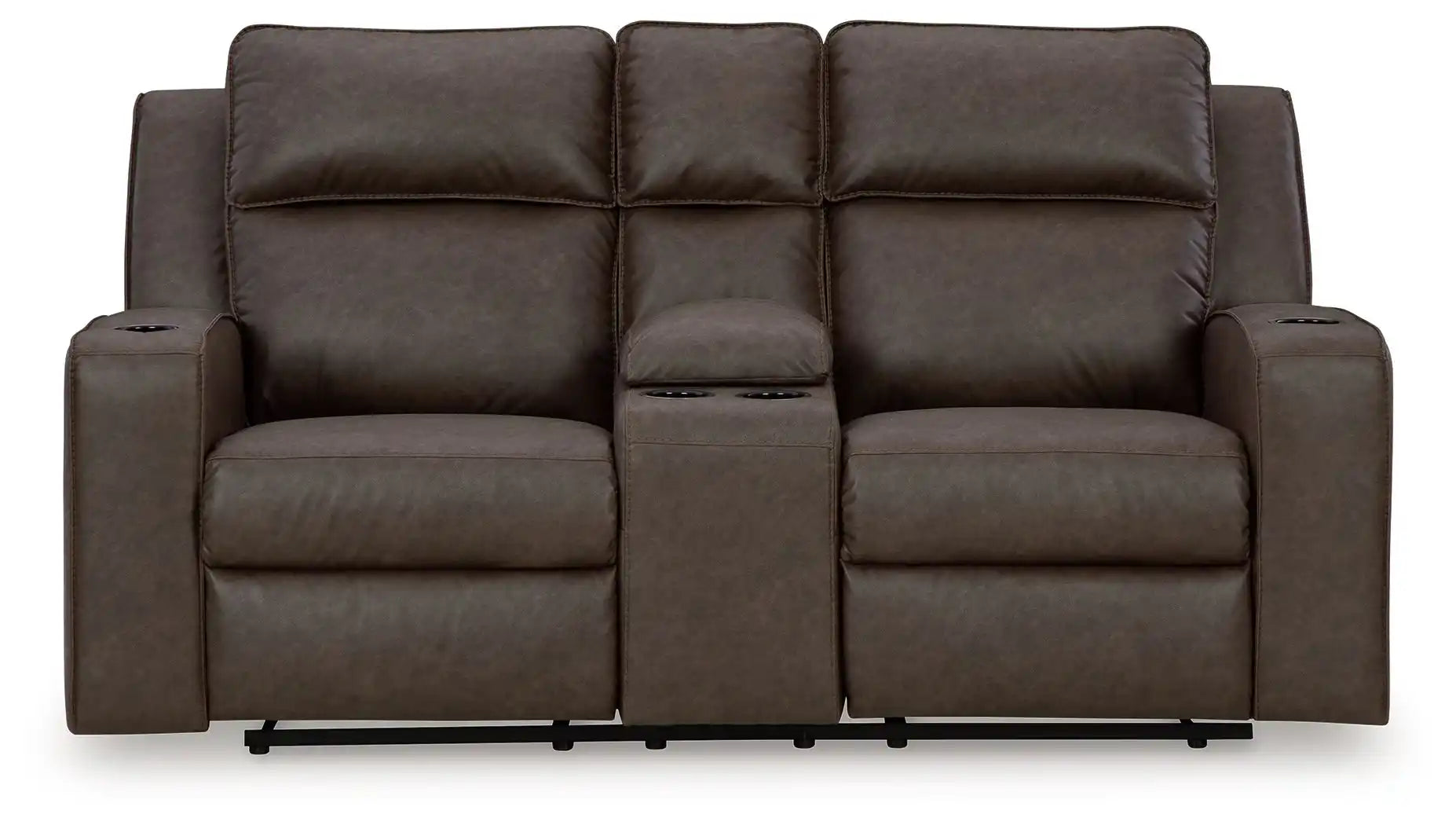 Lavenhorne - Dbl Rec Loveseat W/Console - Granite - Best Buy Furniture