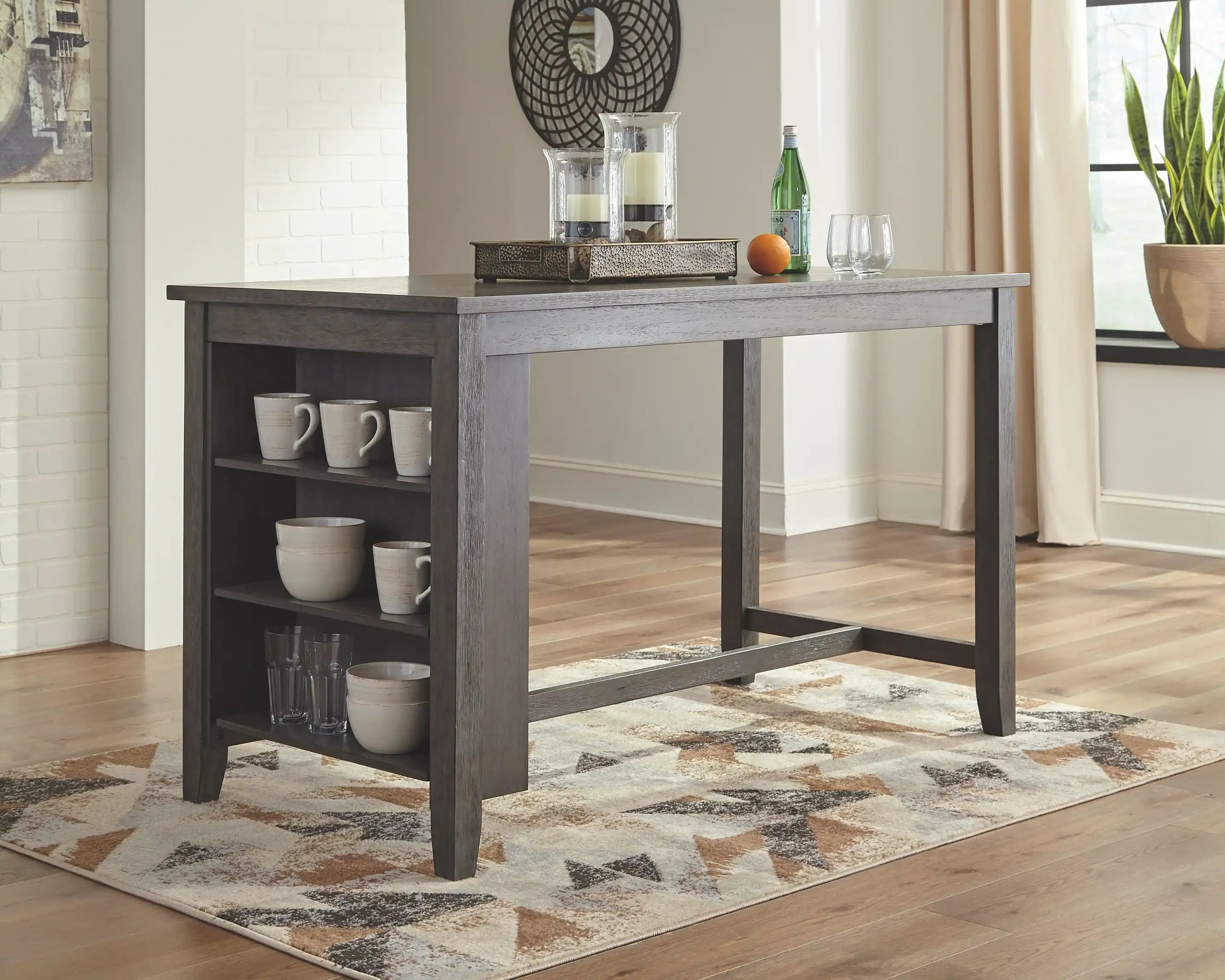 Caitbrook - Rectangular Dining Room Counter Table - Gray - Best Buy Furniture