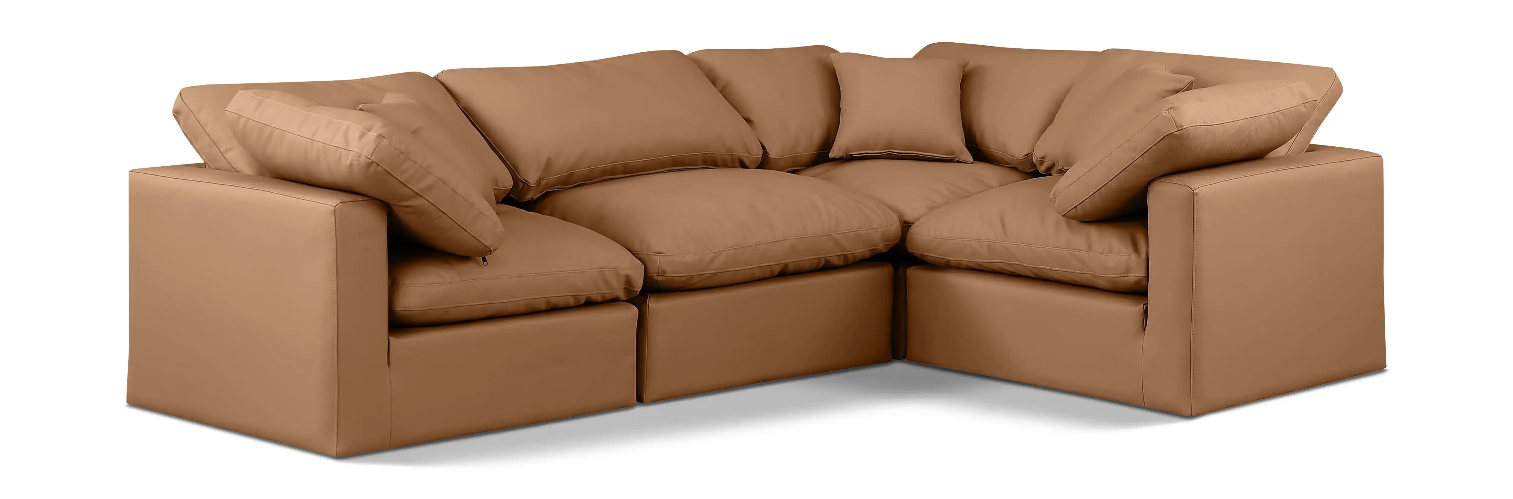 Indulge - Faux Leather 4 Piece Modular Corner Sectional - Best Buy Furniture