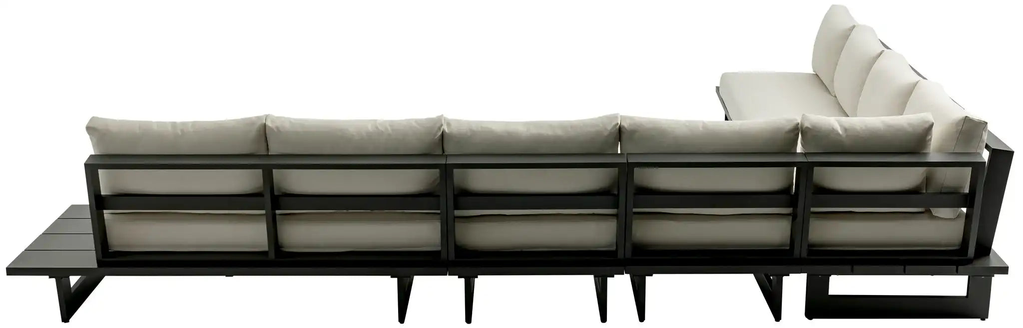 Maldives - 6 Piece Water Resistant Outdoor Patio Modular Sectional With Gray Base