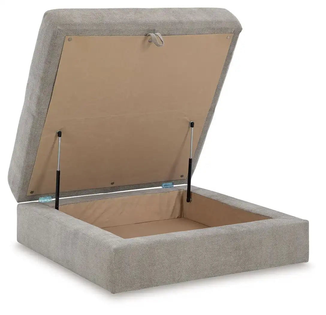Aslan Court - Ottoman With Storage - Pebble - Best Buy Furniture