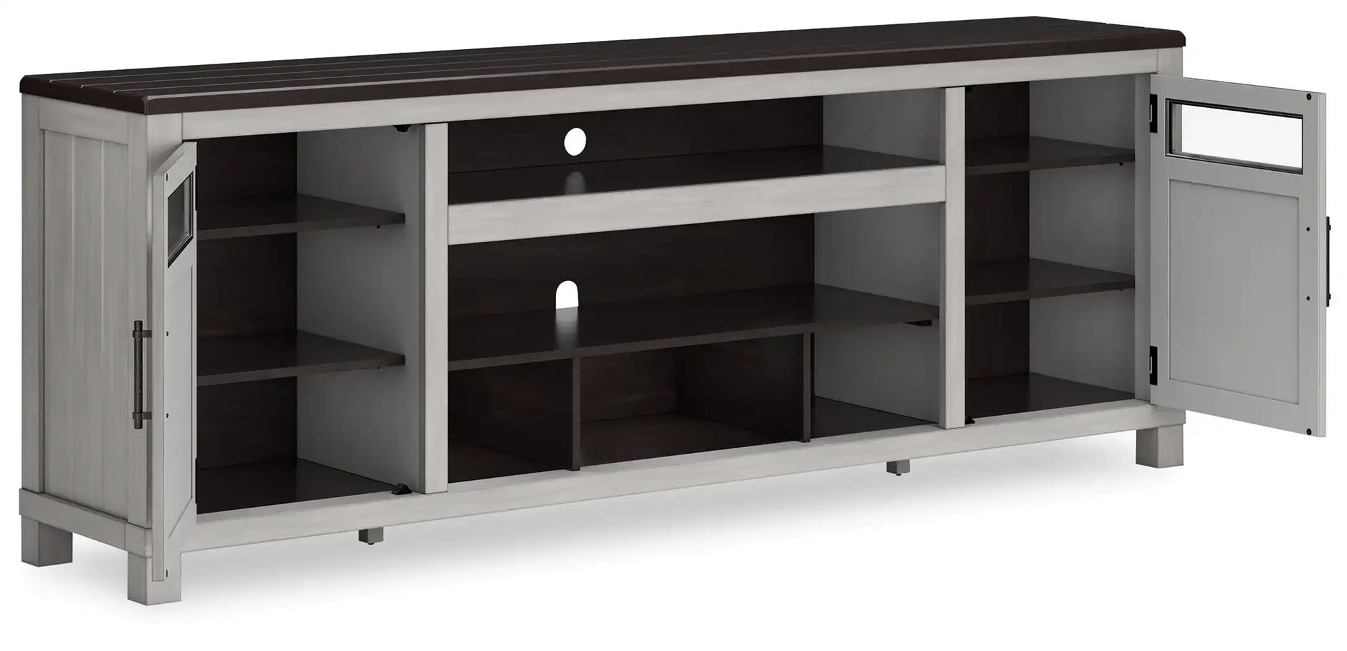 Darborn - XL TV Stand W/Fireplace Option - Gray / Brown - Best Buy Furniture