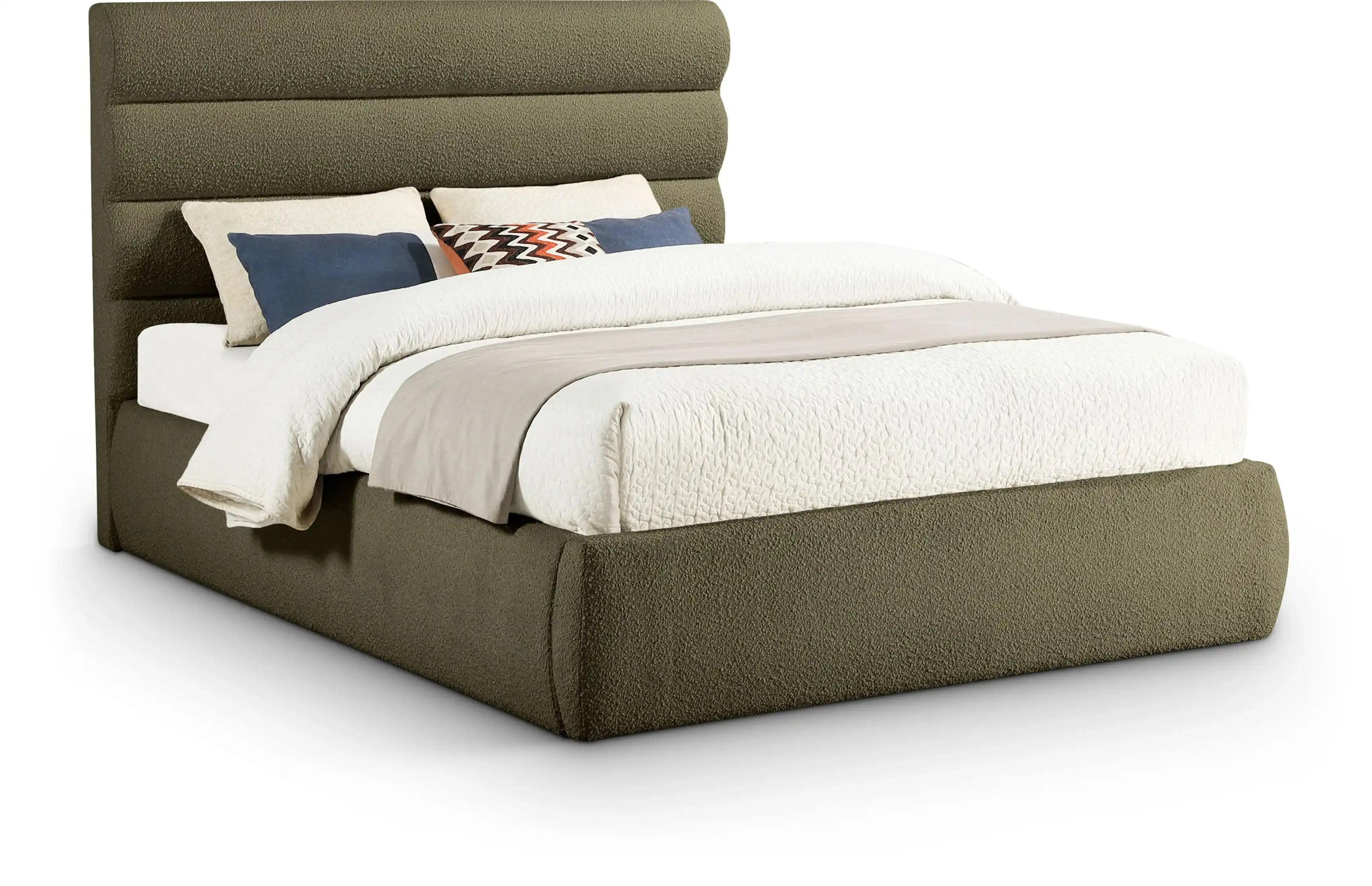 Adam - Boucle Fabric Bed With 52" Headboard - Best Buy Furniture