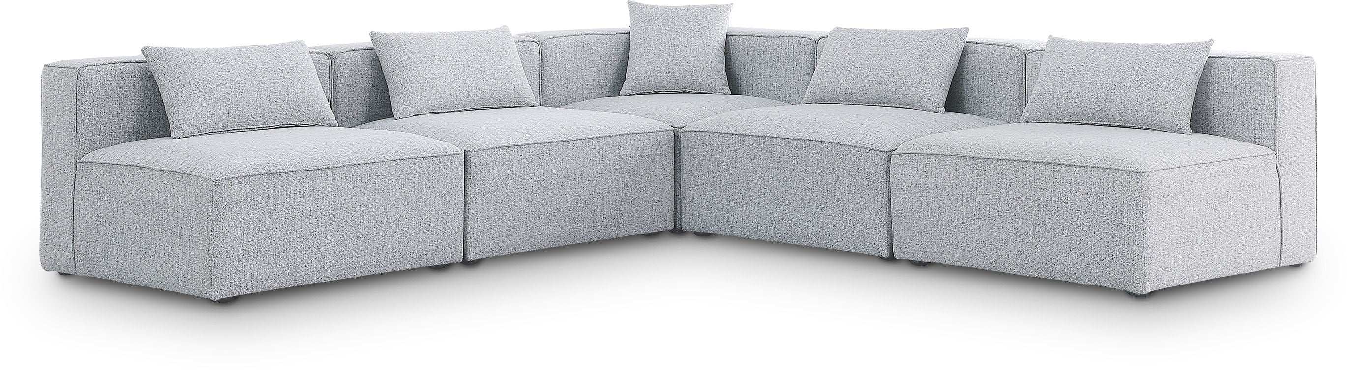 Cube - Linen 5 Piece Modular Corner Armless Sectional - Best Buy Furniture