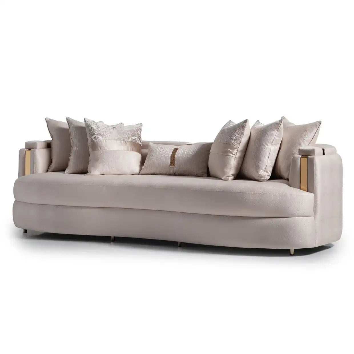 Carmela - Mansion Sofa - Almond/Gold - Best Buy Furniture