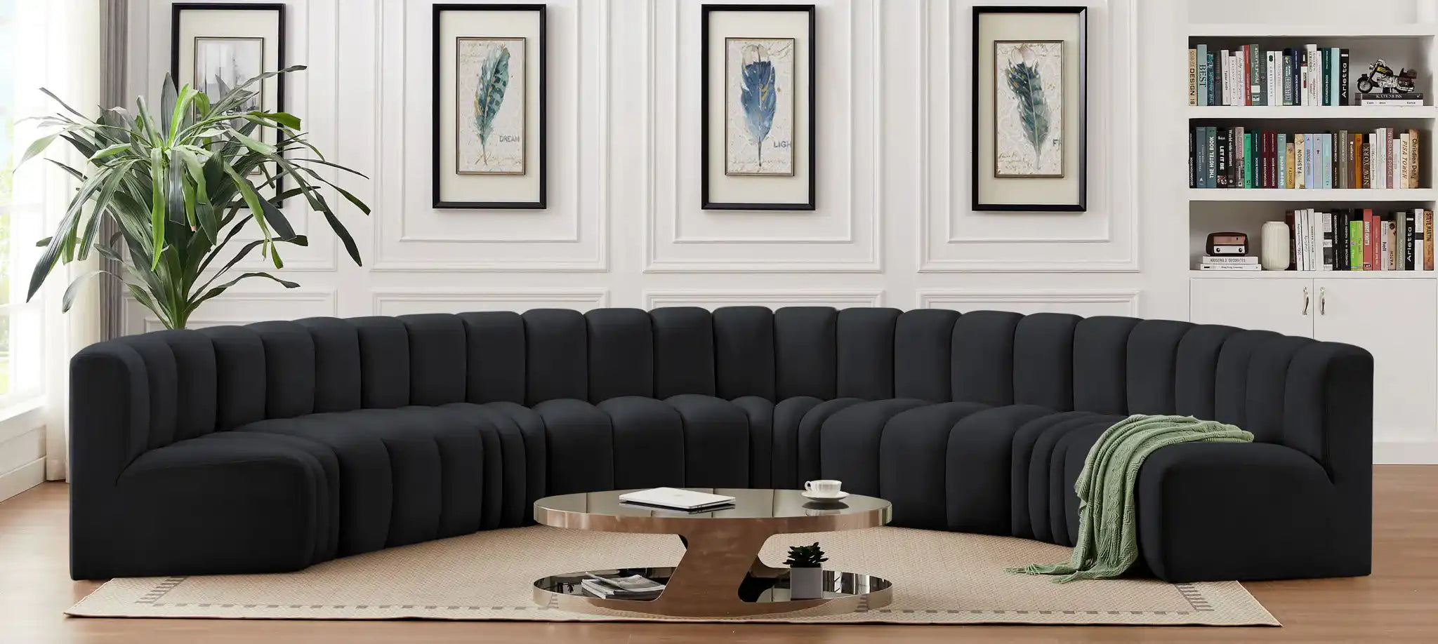 Arc - Velvet 8 Piece U-Shaped Modular Sofa
