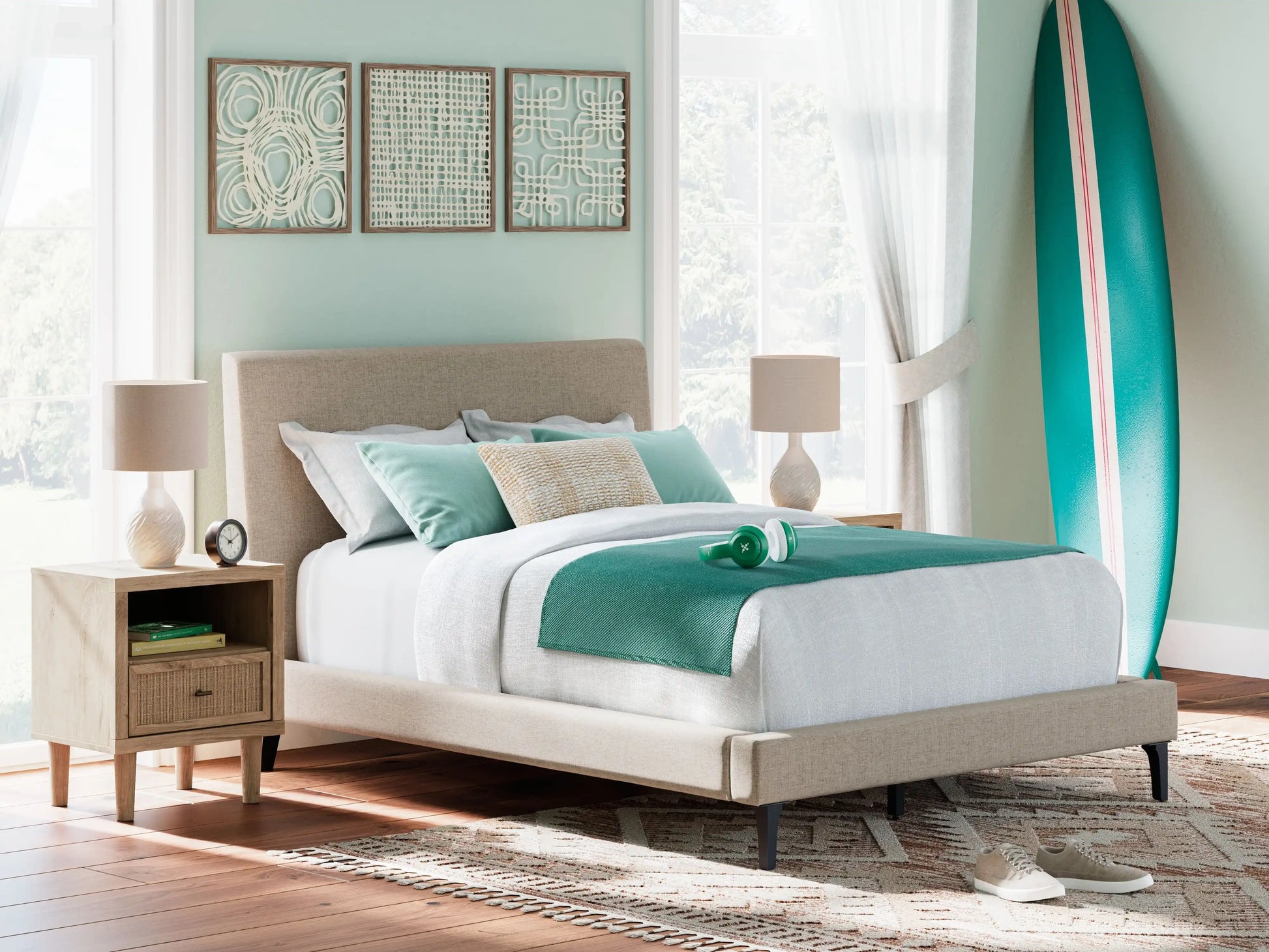 Cielden - Upholstered Bed With Roll Slats - Best Buy Furniture