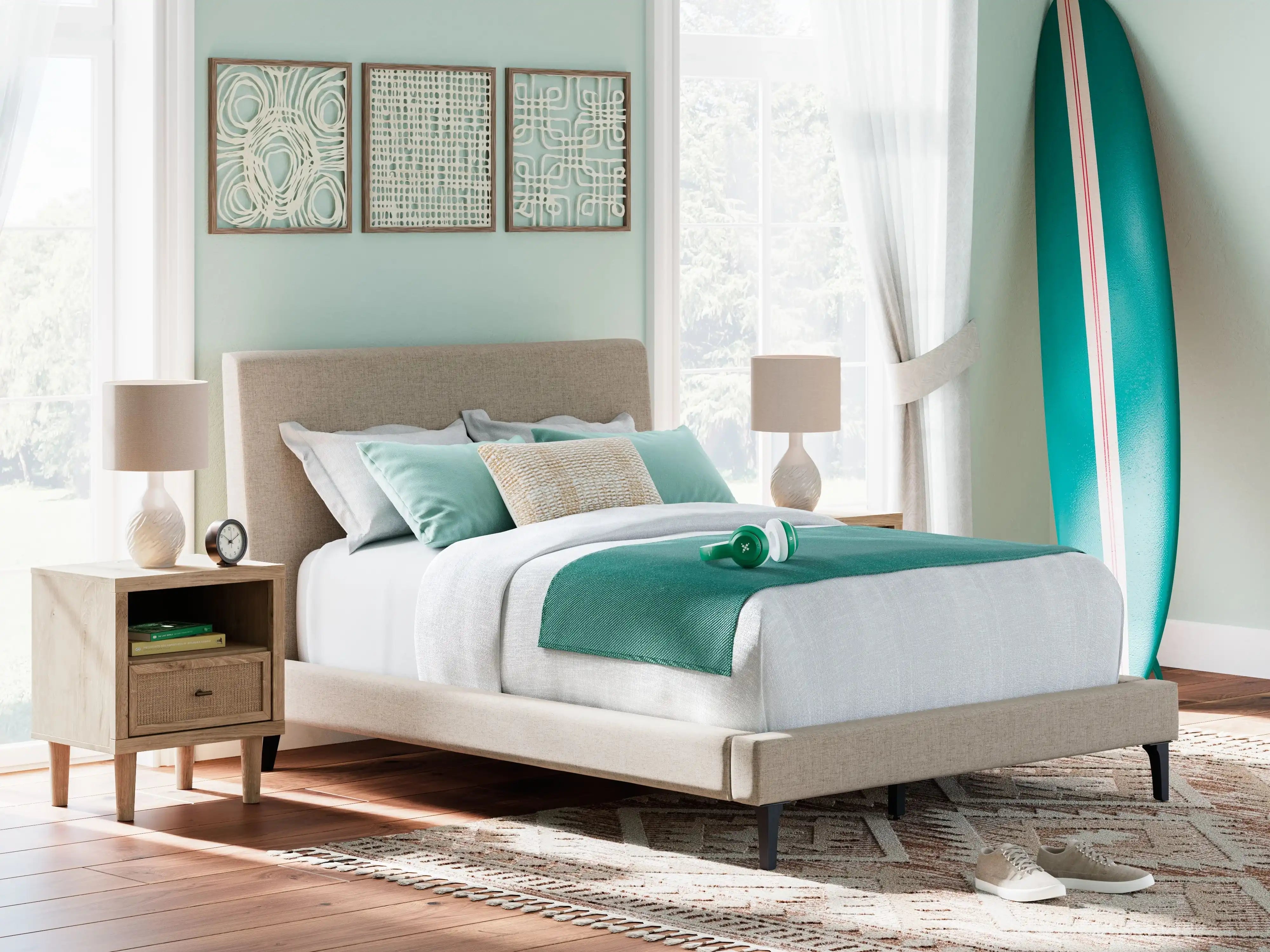 Cielden - Upholstered Bed With Roll Slats - Best Buy Furniture