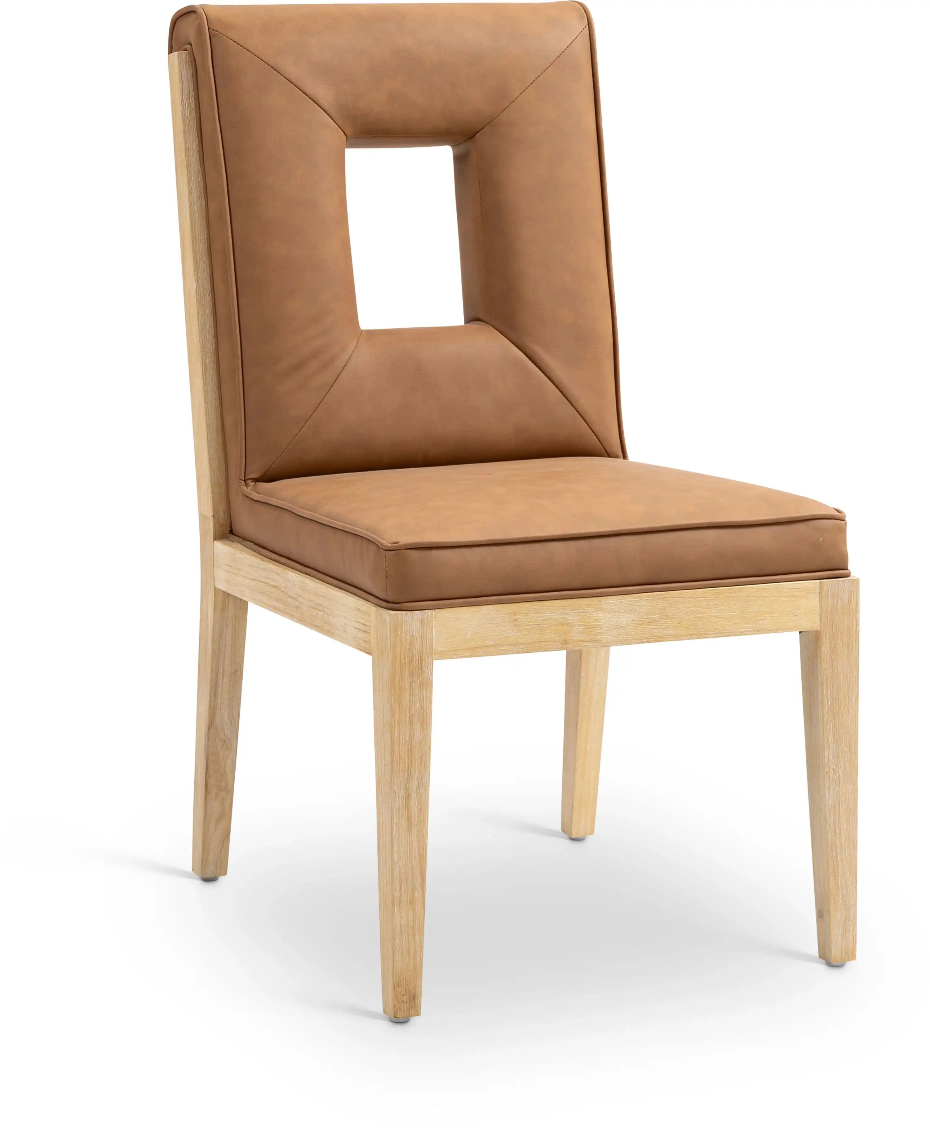 Gwendolyn - Faux Leather Dining Side Chair With Natural Frame (Set of 2) - Best Buy Furniture
