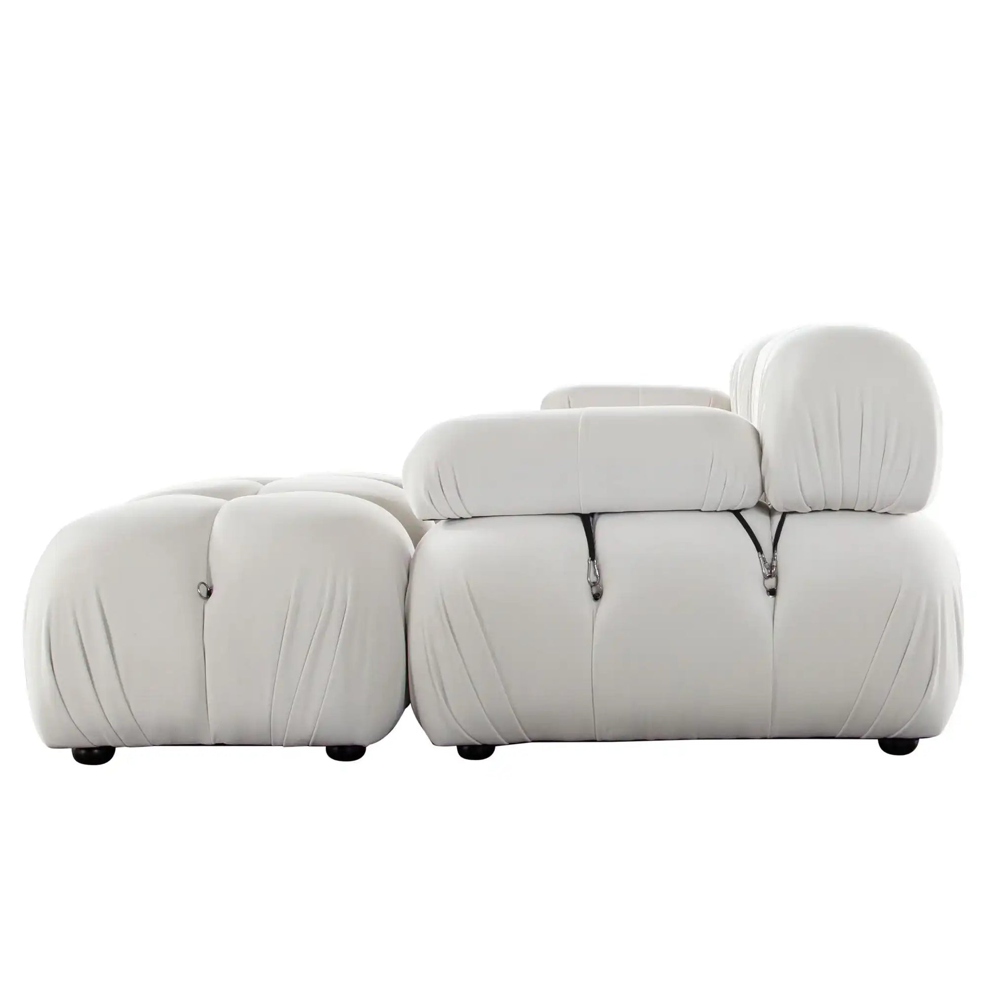 Paloma 4 Piece Reversible Sectional – Light Cream Velvet - Best Buy Furniture