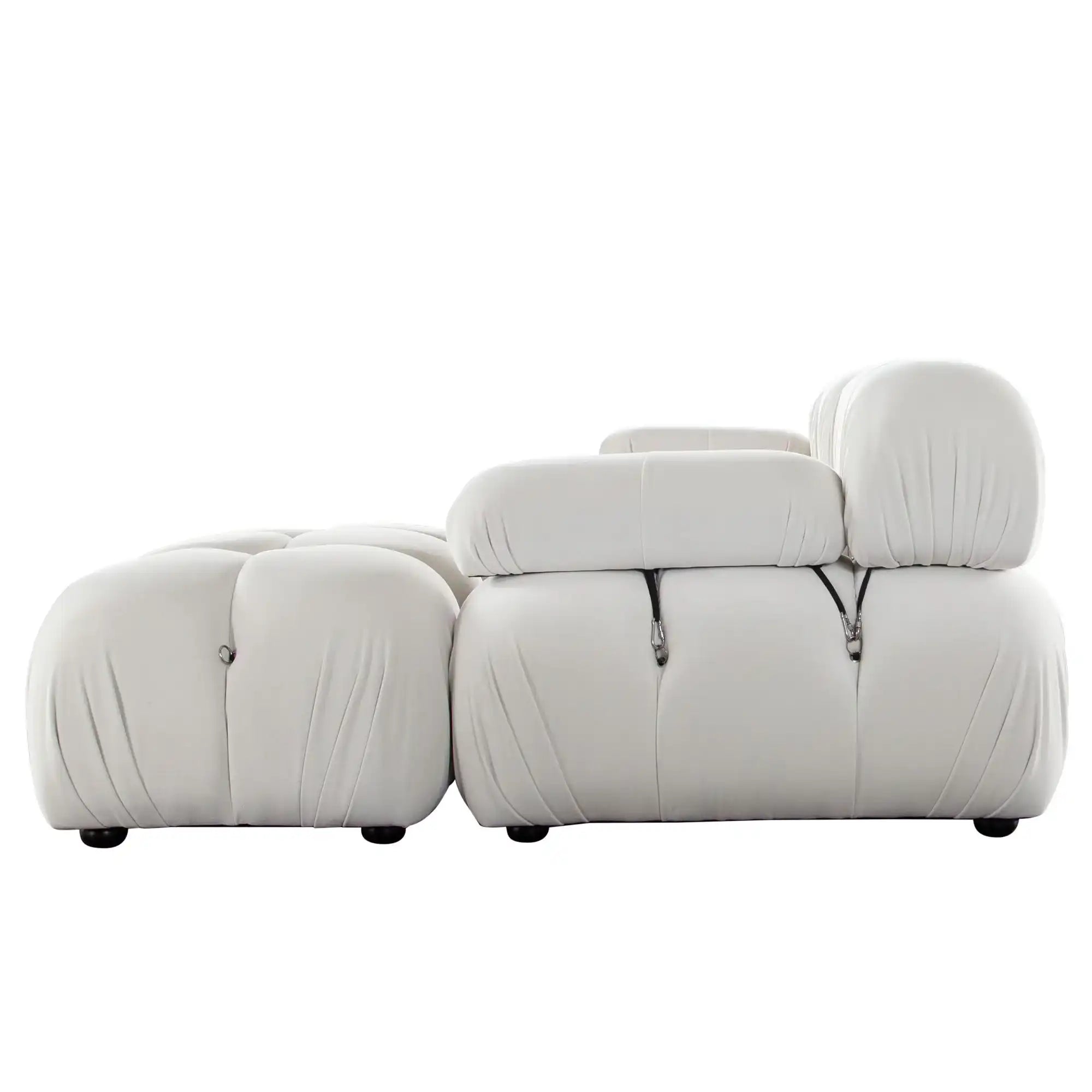 Paloma 4 Piece Reversible Sectional – Light Cream Velvet - Best Buy Furniture