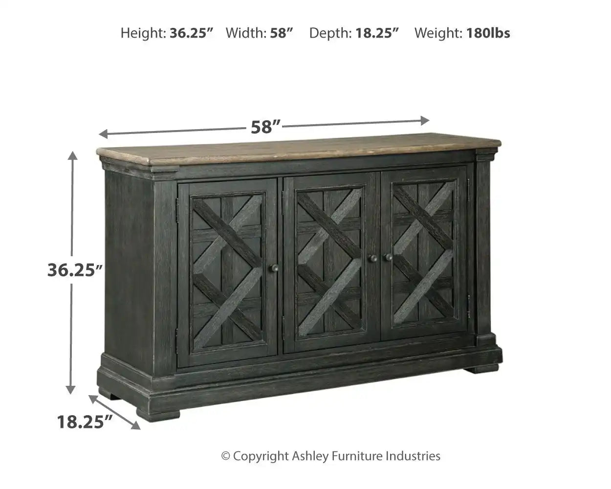 Tyler Creek - Dining Room Server - Black / Gray - Best Buy Furniture