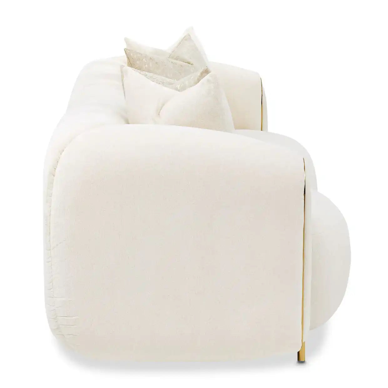 Sassani - Sofa - Crepe / Gold - Best Buy Furniture