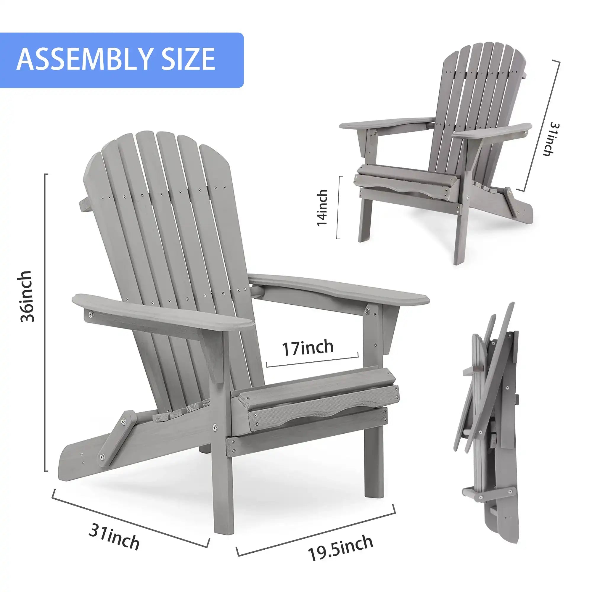 Set of 2 Solid Cedar Wood Adirondack Chairs, Outdoor Lounge - Best Buy Furniture