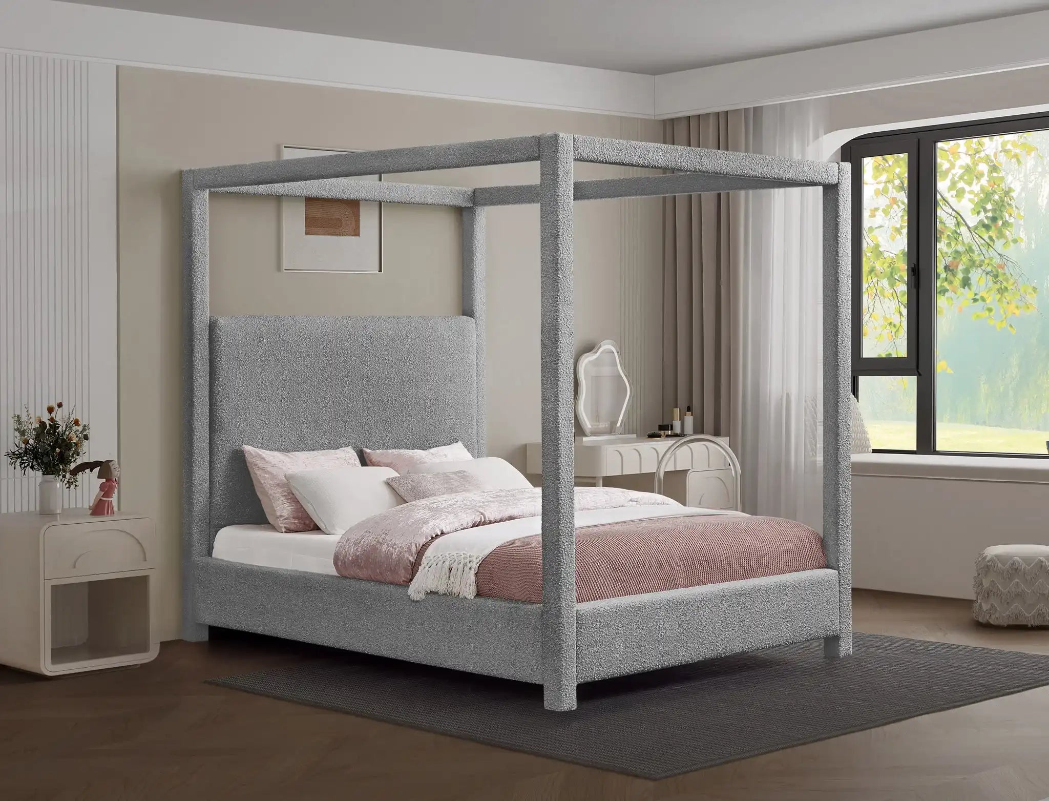 Eden - Boucle Fabric Upholstered Bed